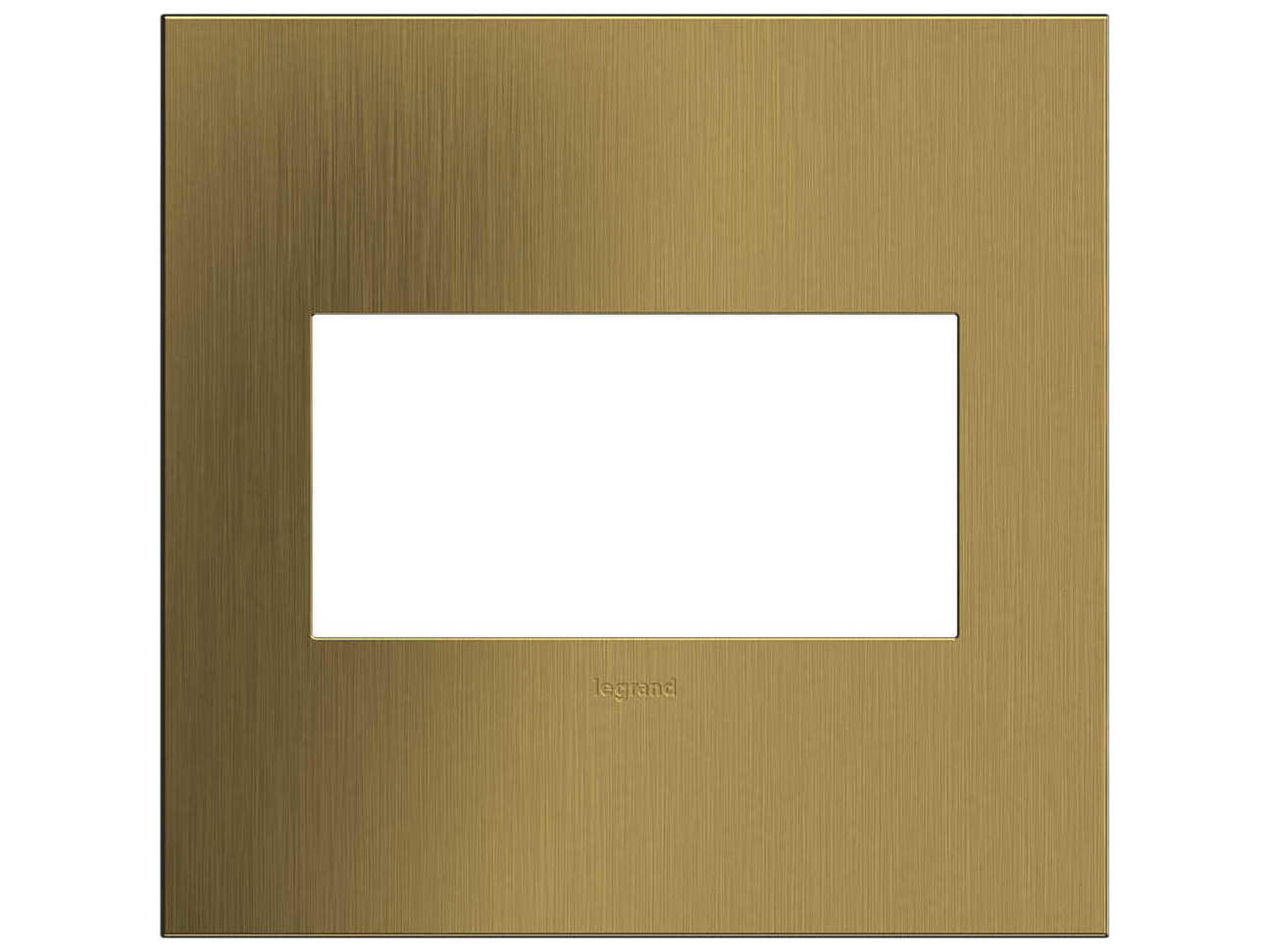 Legrand Cast Metals Brushed Satin Brass Two-Gang Wall Plate