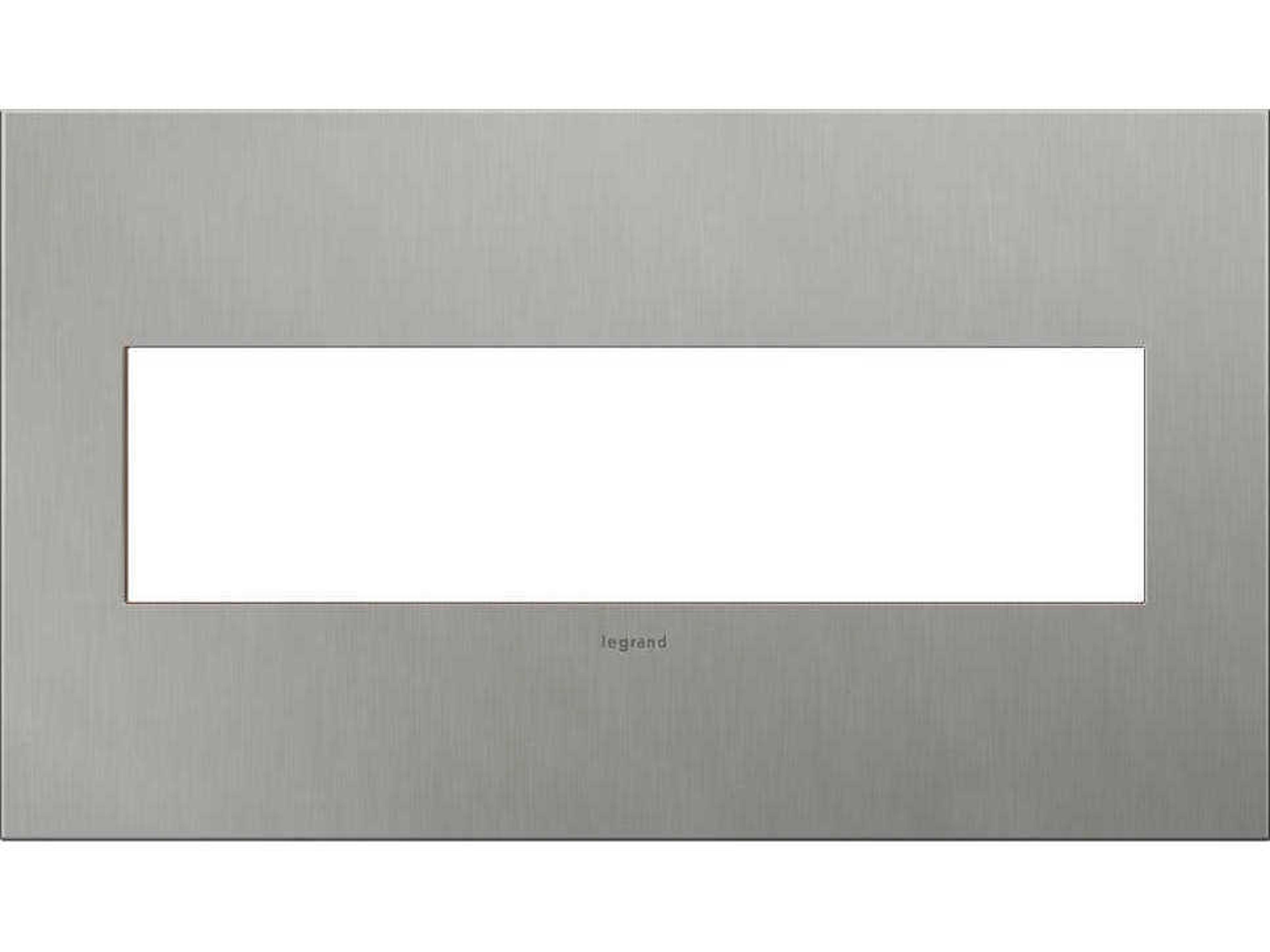 Legrand Cast Metals Brushed Stainless Four-Gang Wall Plate