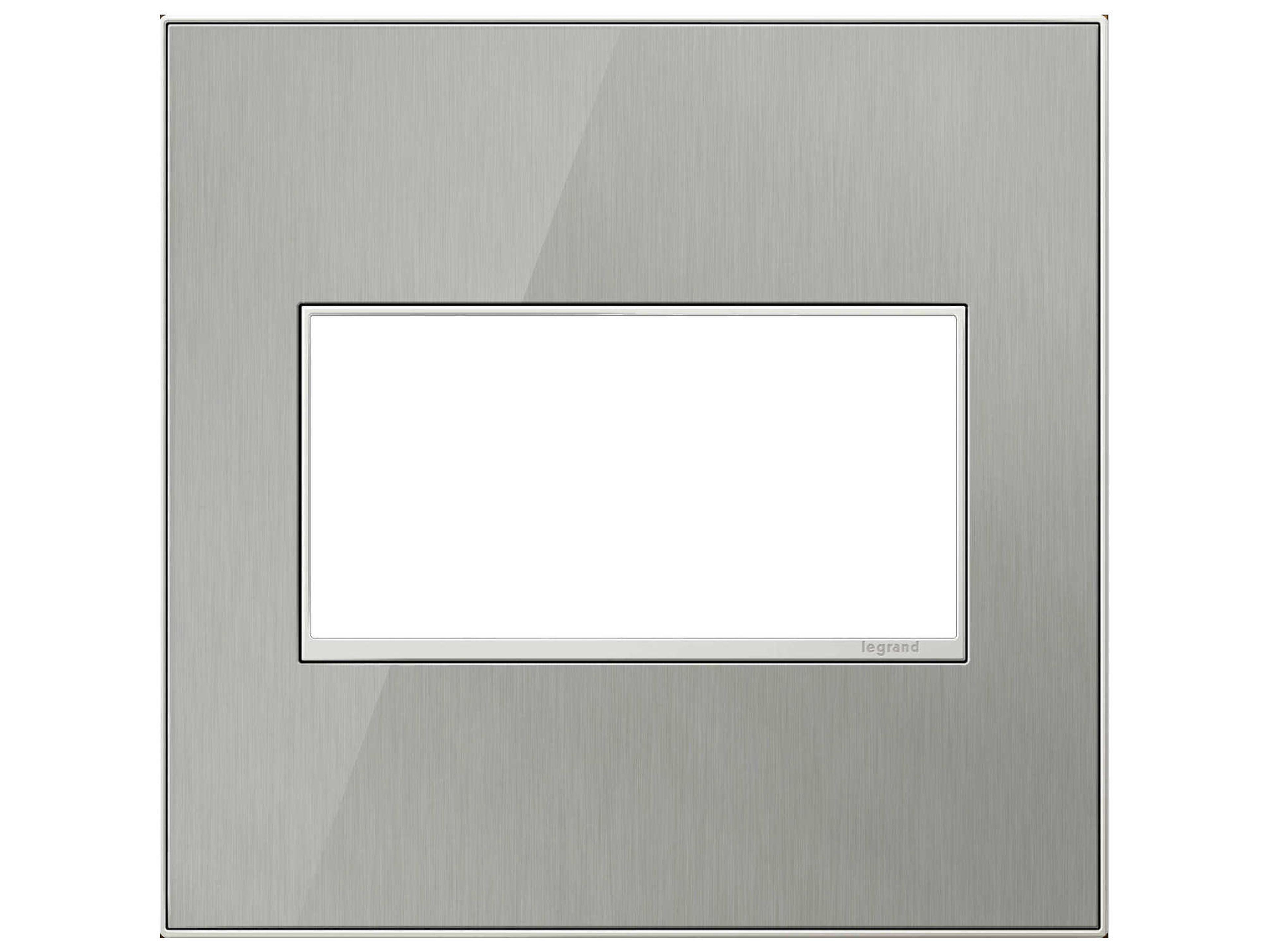 Legrand Real Materials Brushed Stainless Two-Gang Wall Plate