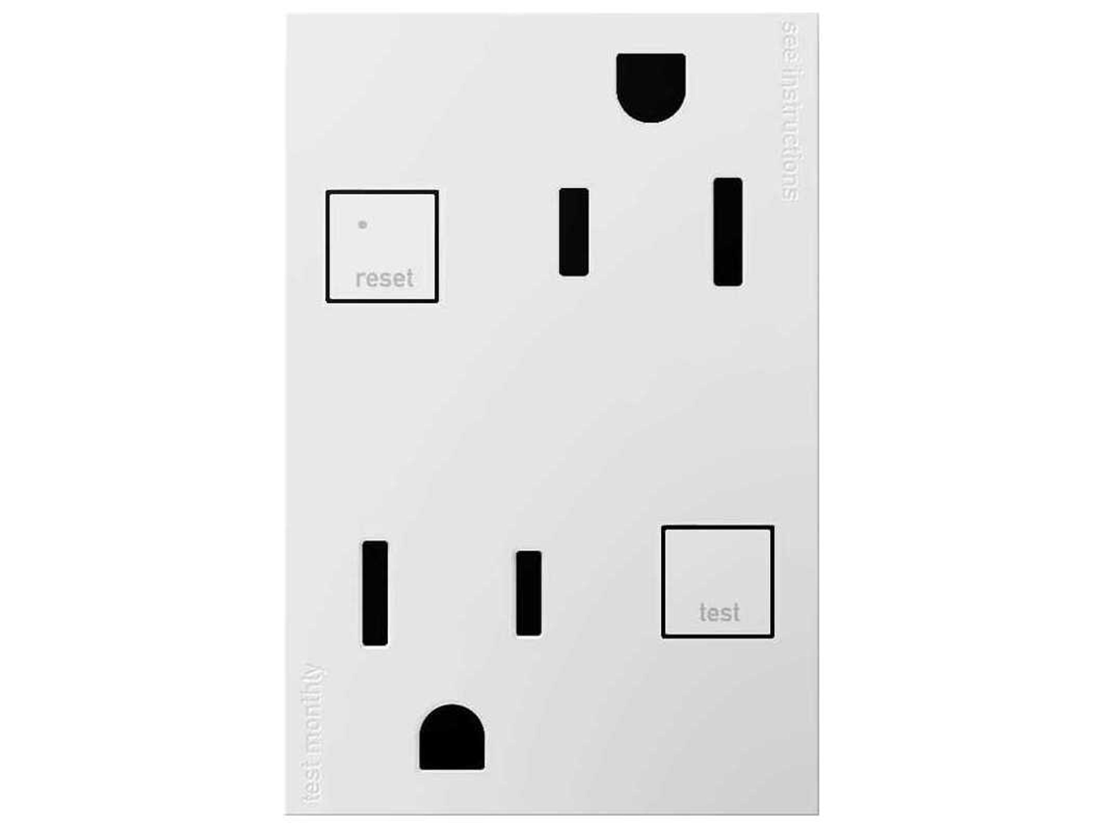 Legrand Outlets White Plus-Size 15A Tamper-Resistant GFCI