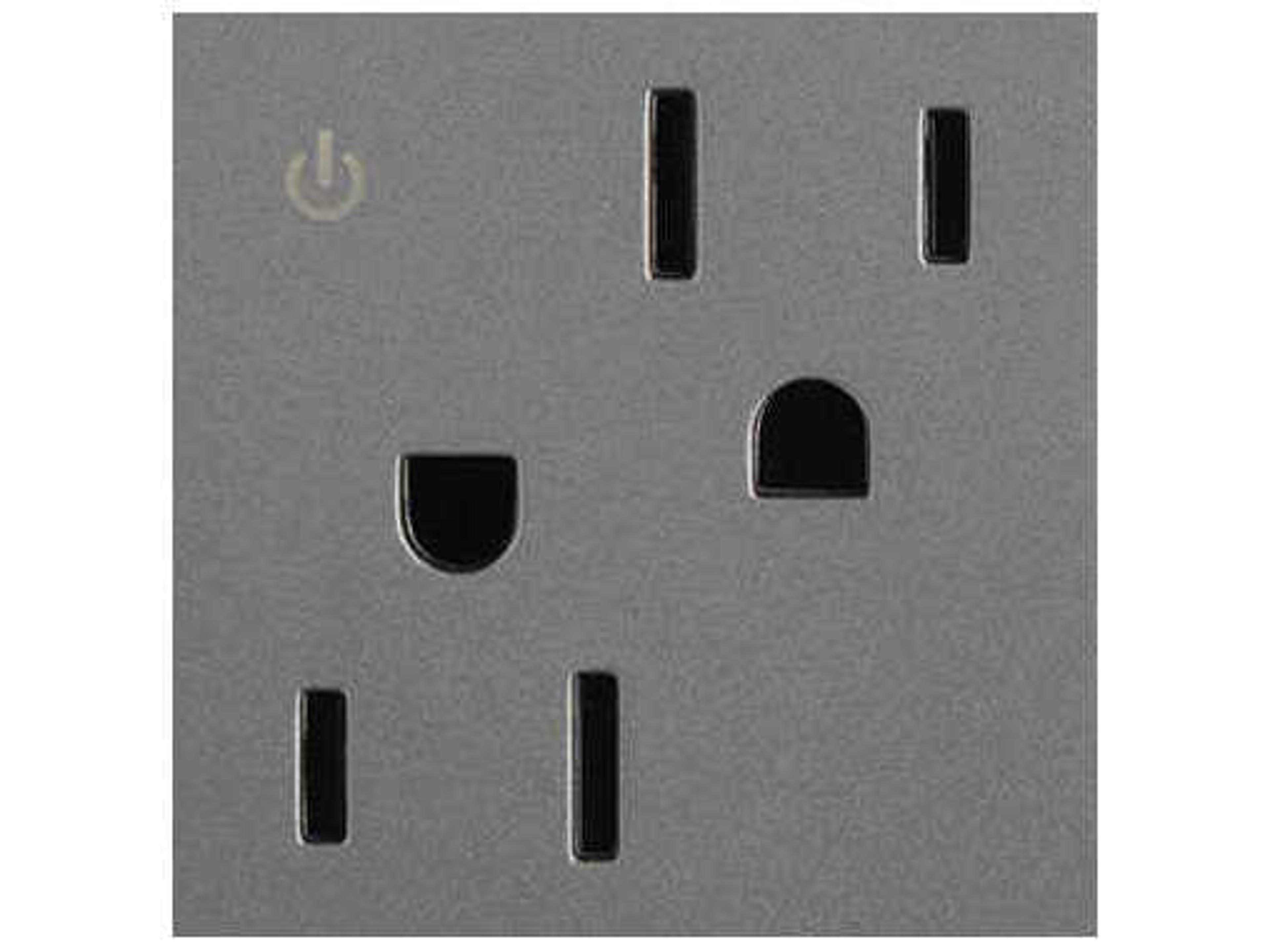 Legrand Outlets Magnesium 15A Tamper-Resistant Dual Controlled Outlet