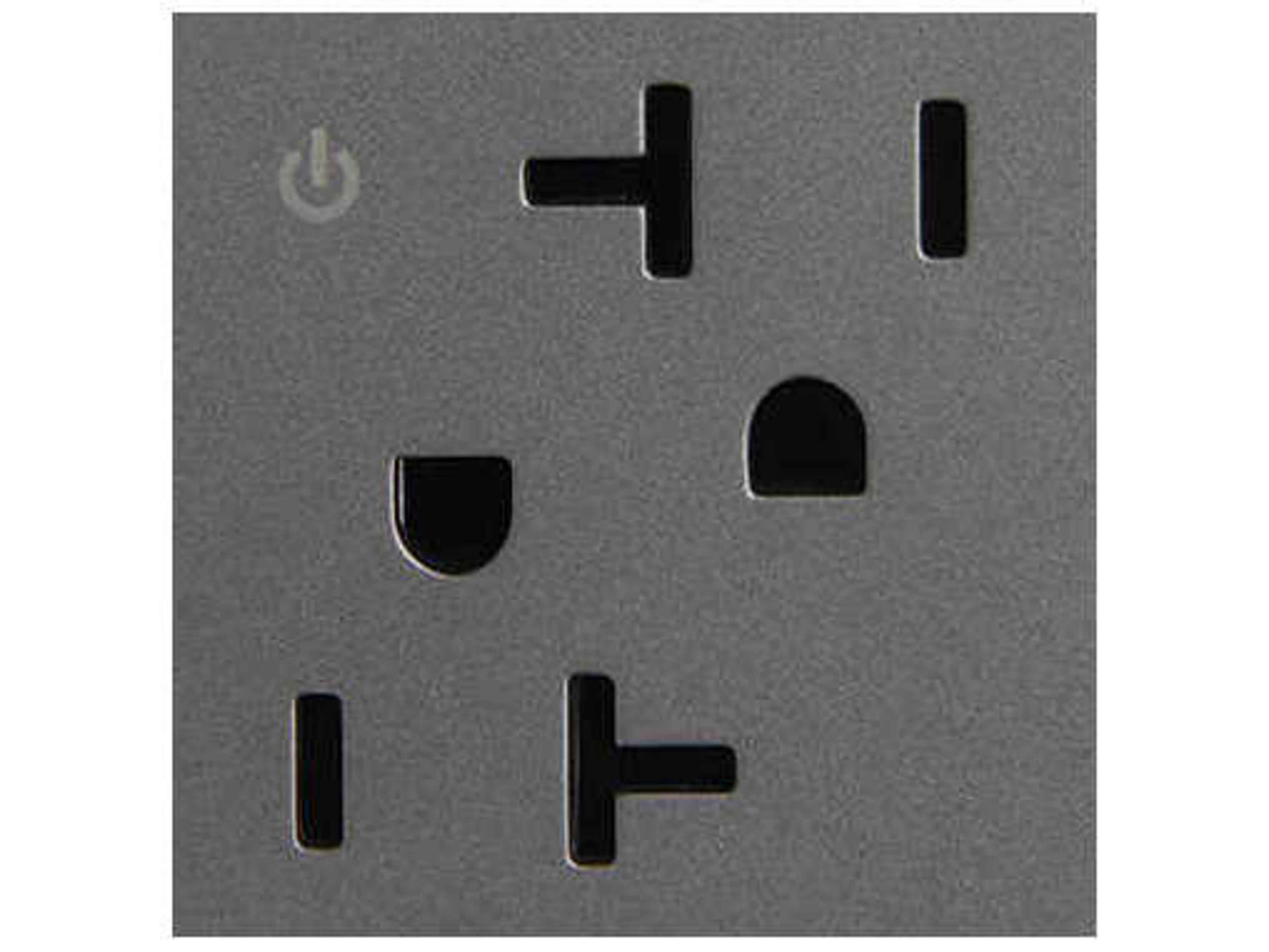 Legrand Outlets Magnesium 20A Tamper-Resistant Dual Controlled Outlet