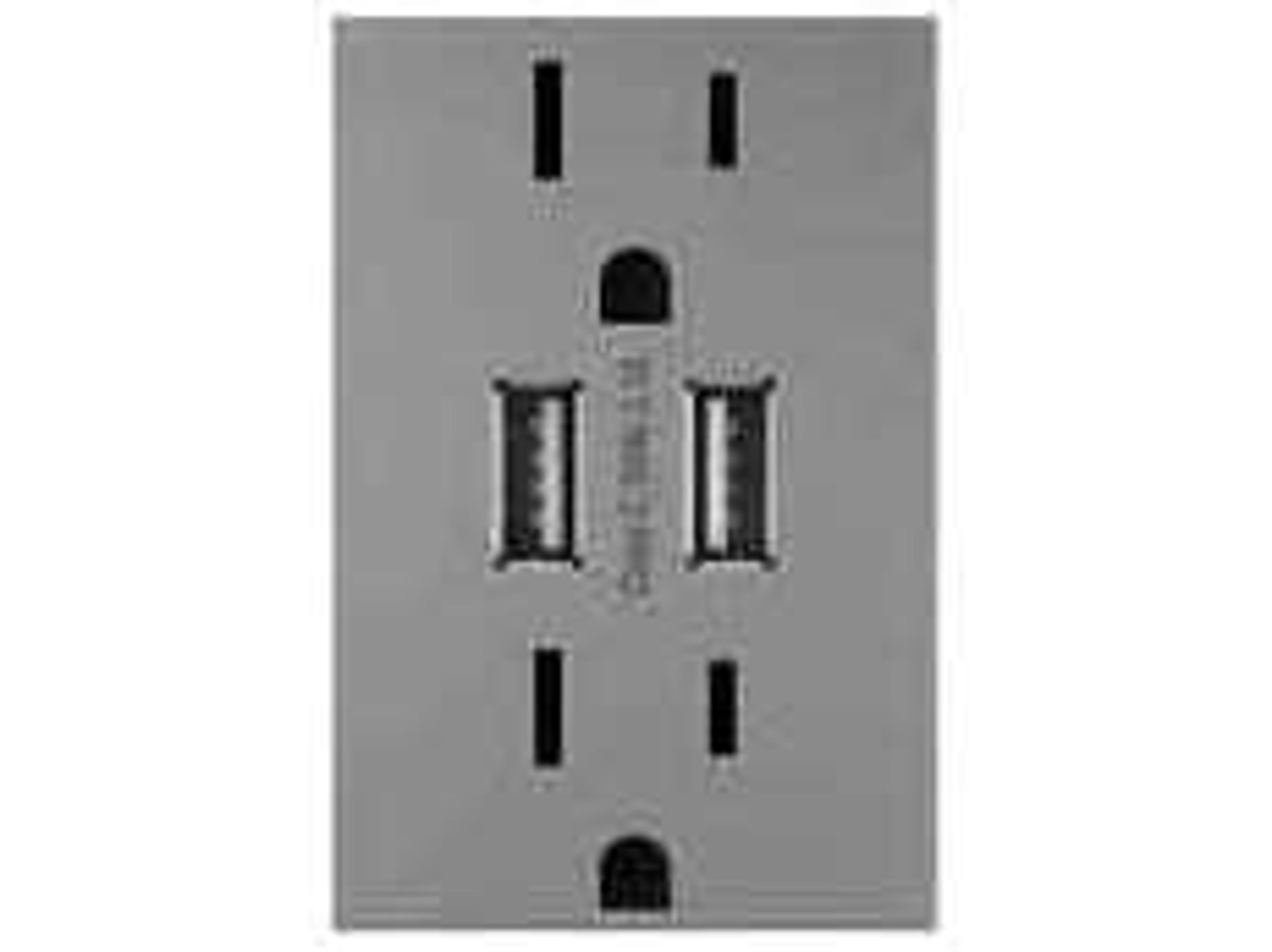 Legrand Outlets Magnesium Dual USB Plus-Size Outlet Combo