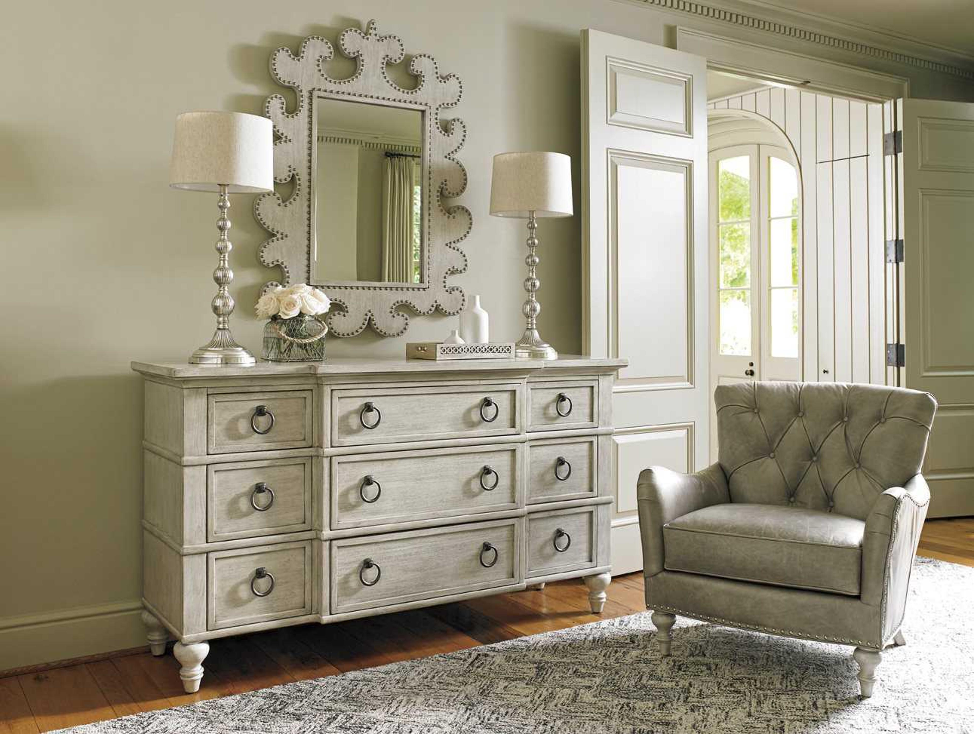 Lexington Oyster Bay Triple Dresser with Wall Mirror Bedroom Set