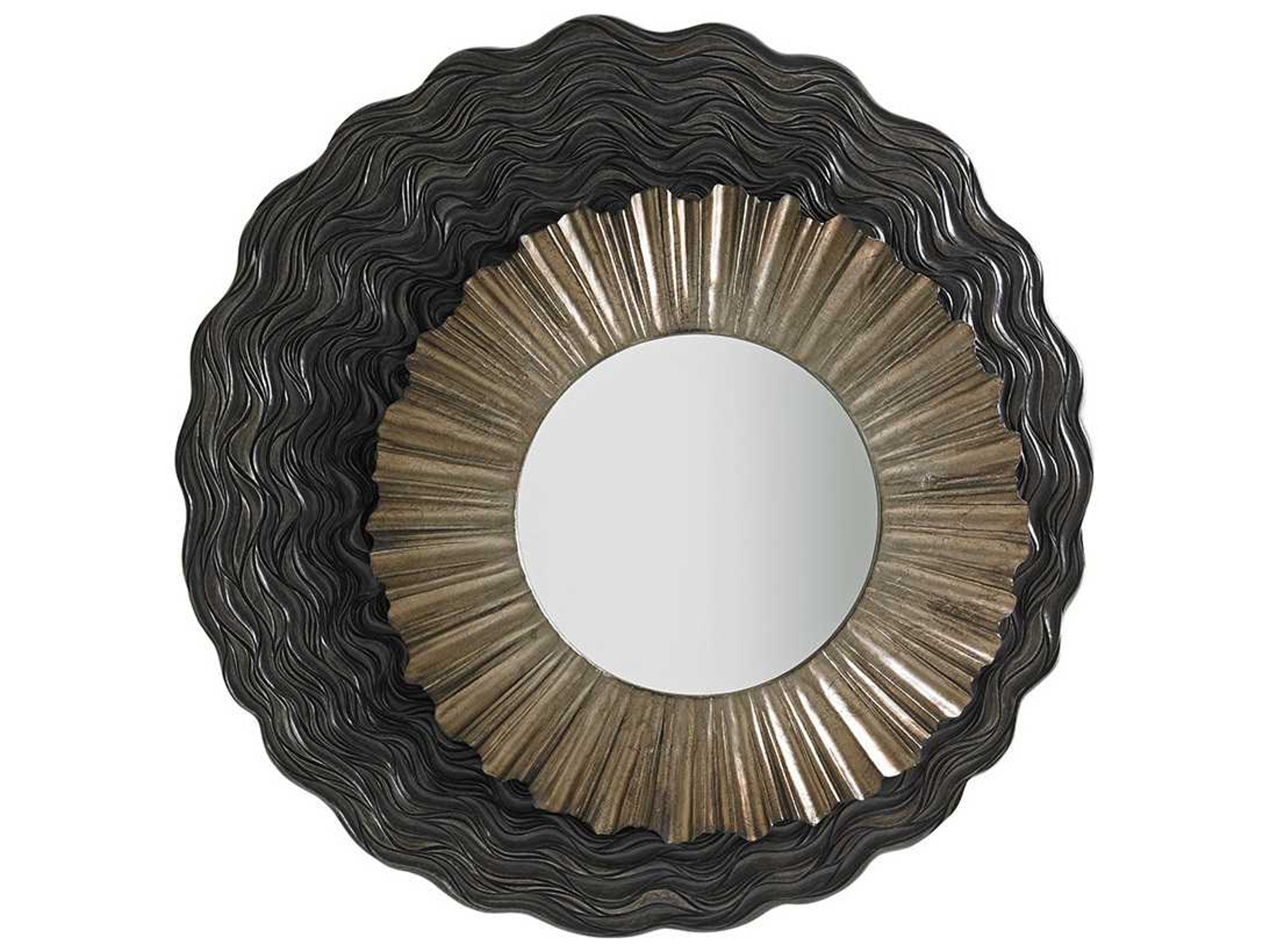 Lexington Shadow Play Burnished Silver Round Wall Mirror