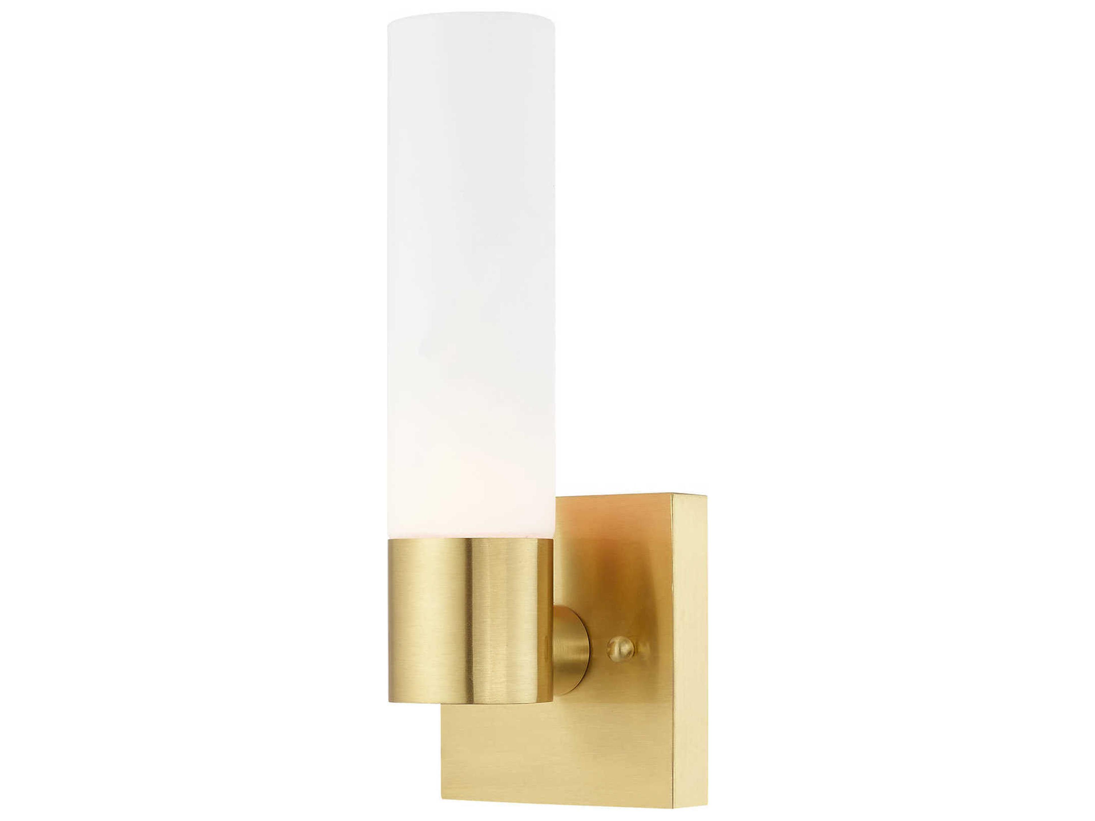 Livex Lighting Aero 1-Light Satin Brass Glass Wall Sconce