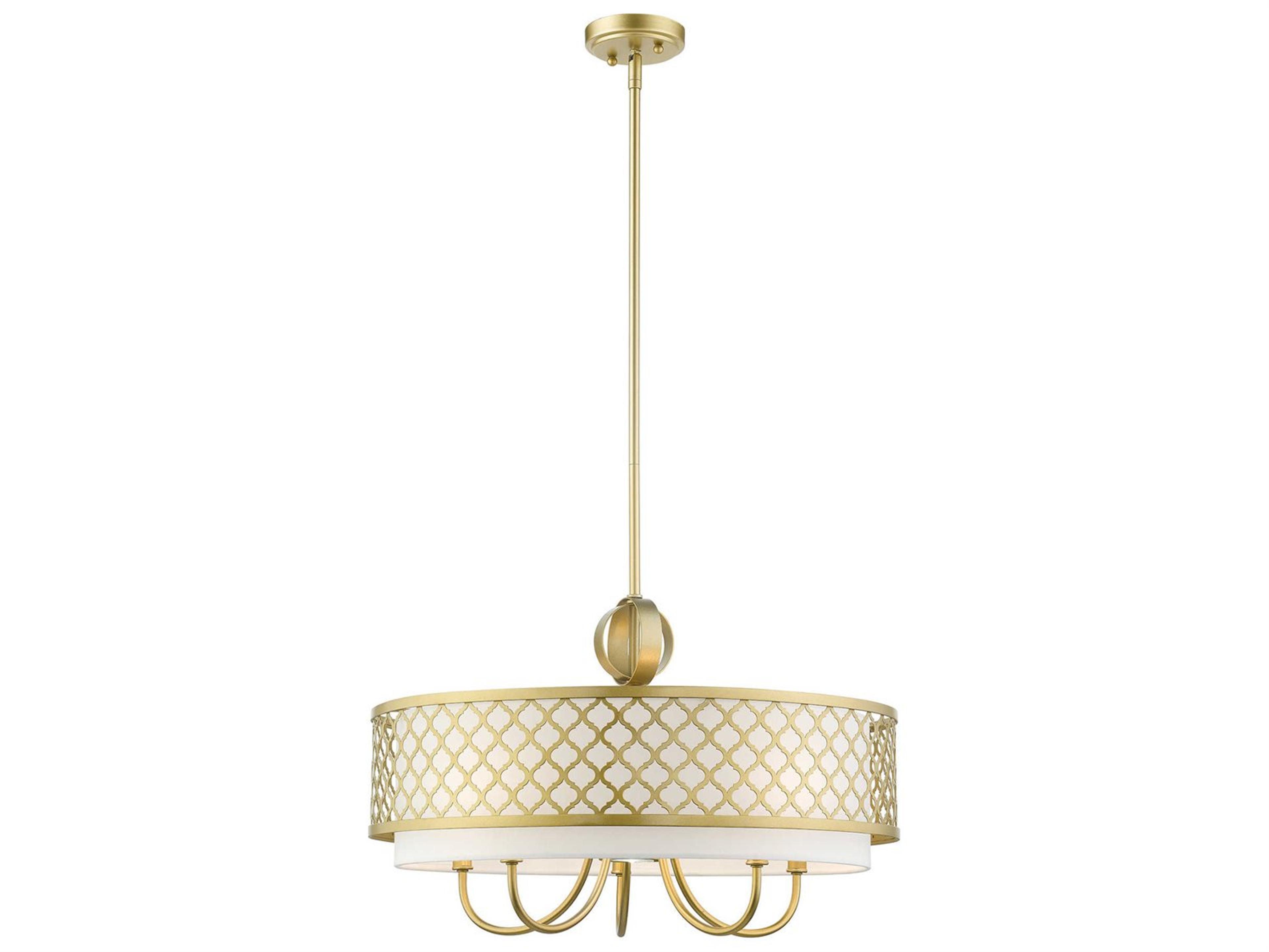 Livex Lighting Arabesque 6-Light Soft Gold Candelabra Drum Round Chandelier