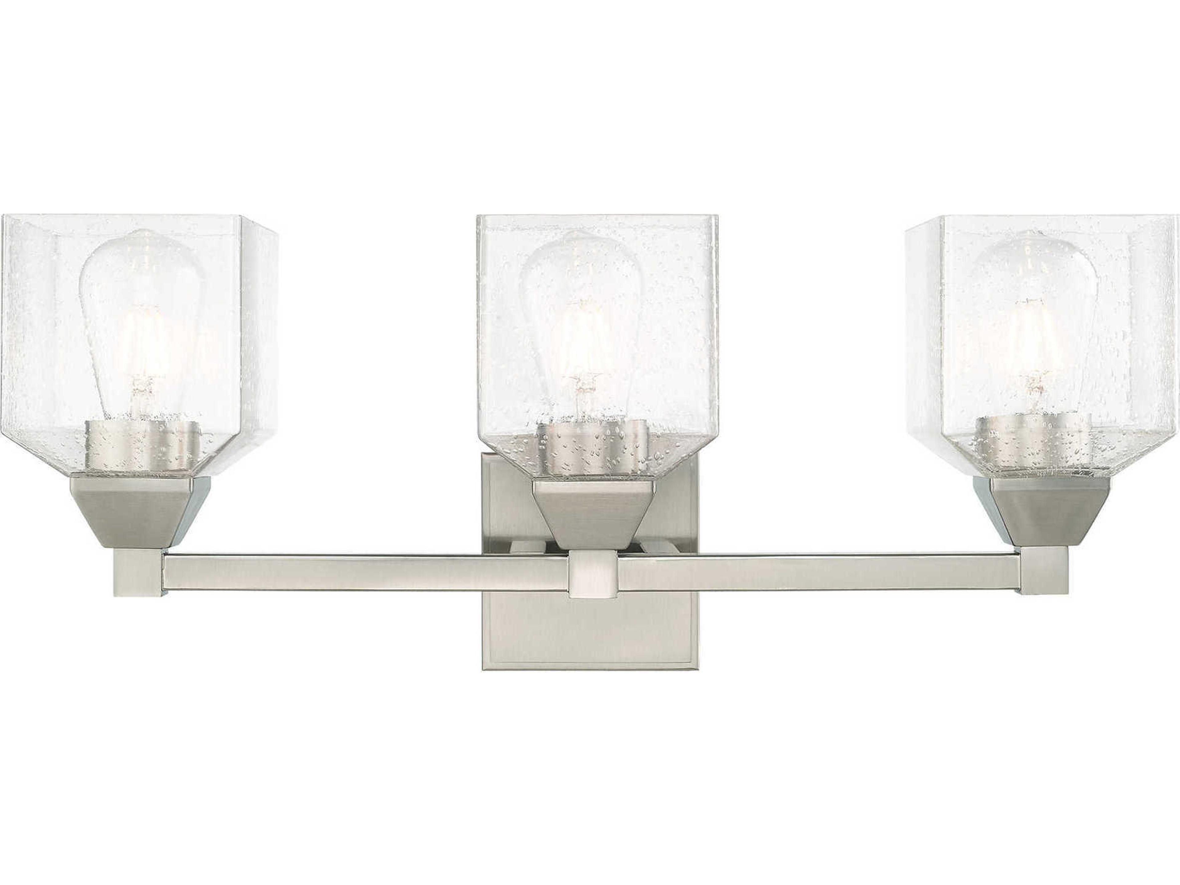 Livex Lighting Aragon Brushed Nickel Glass Vanity Light
