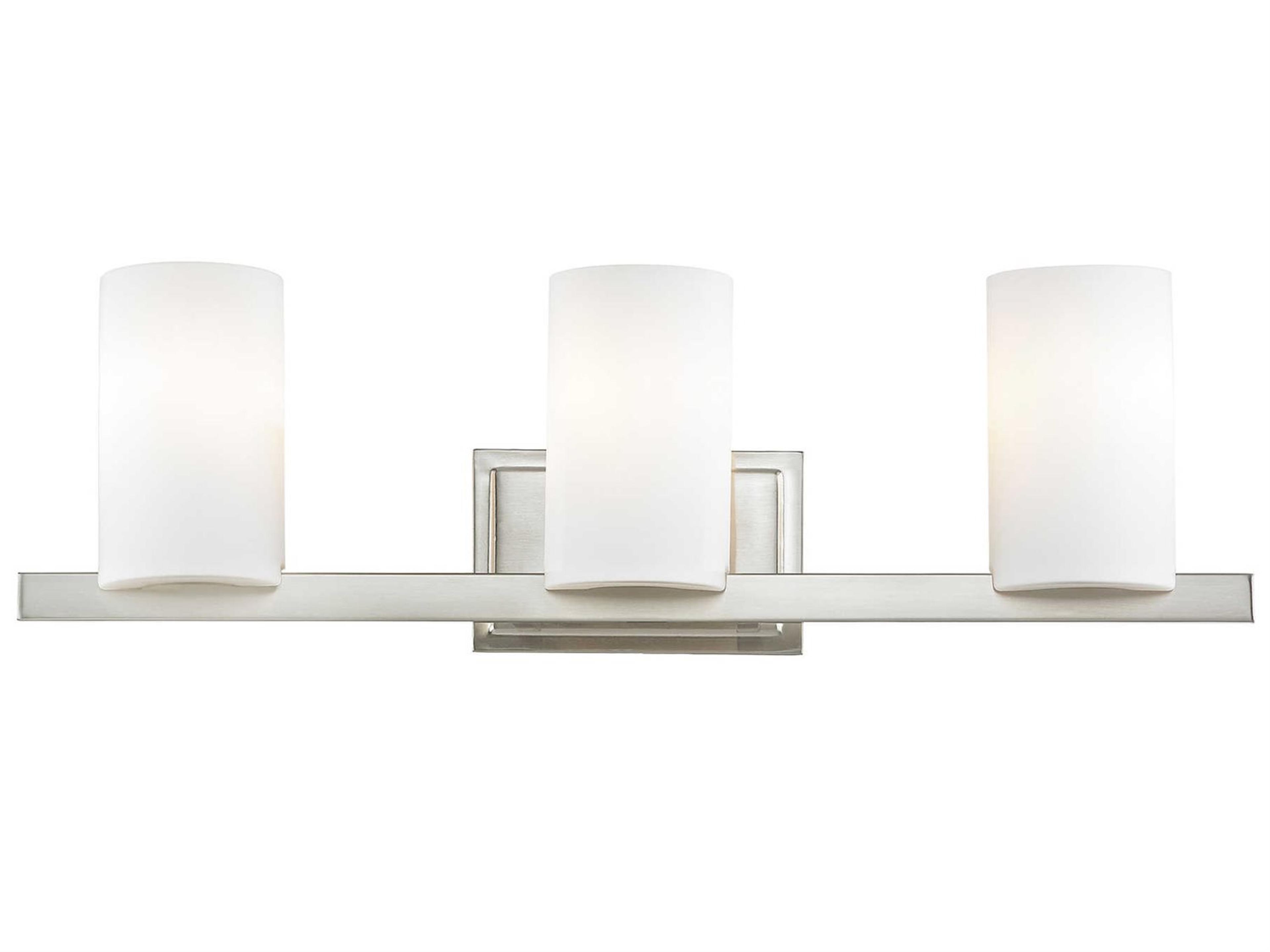 Livex Lighting Astoria 3-Light Brushed Nickel Glass Vanity Light