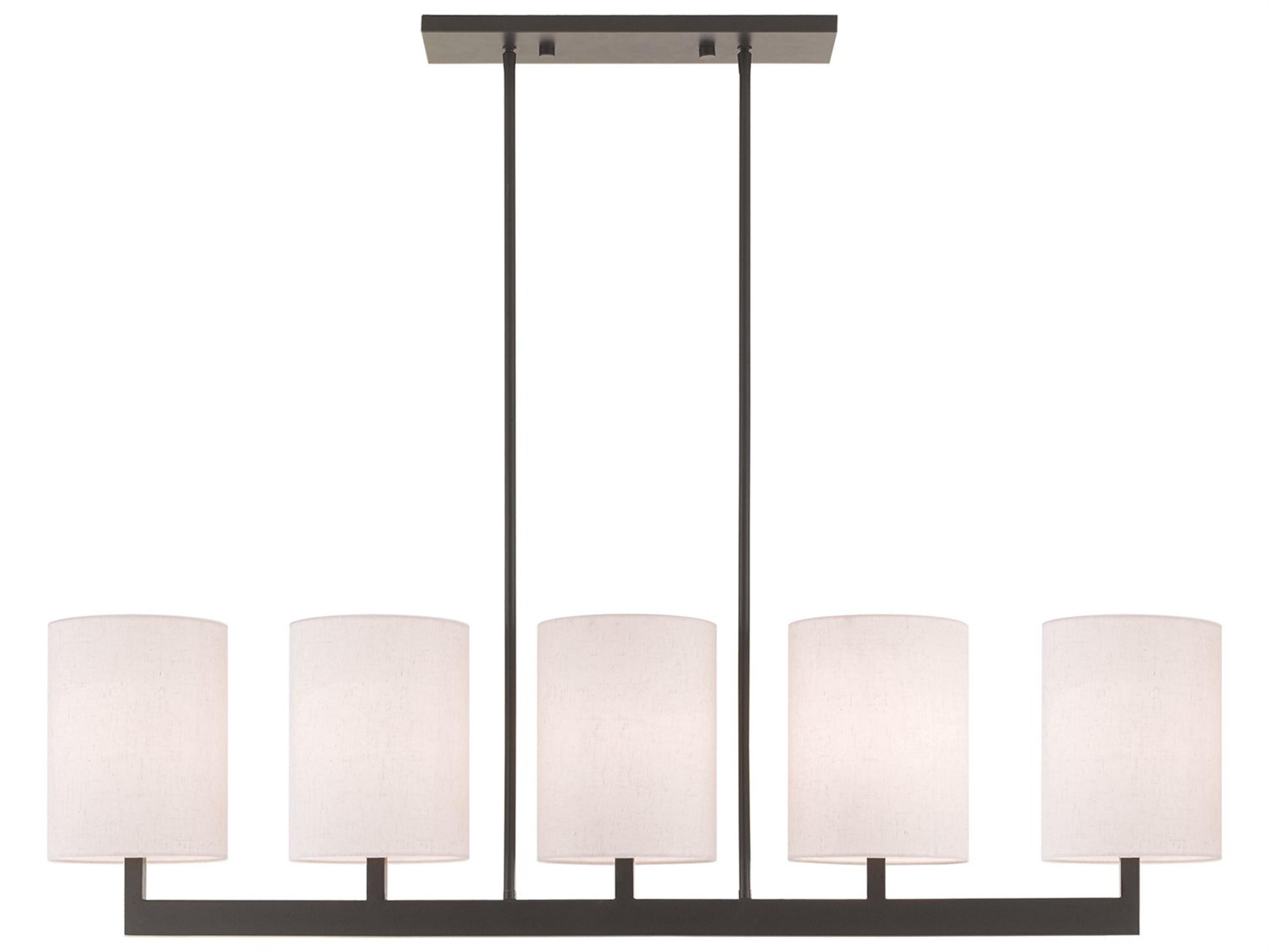 Livex Lighting Hayworth 5-Light Bronze Cylinder Linear Island Pendant