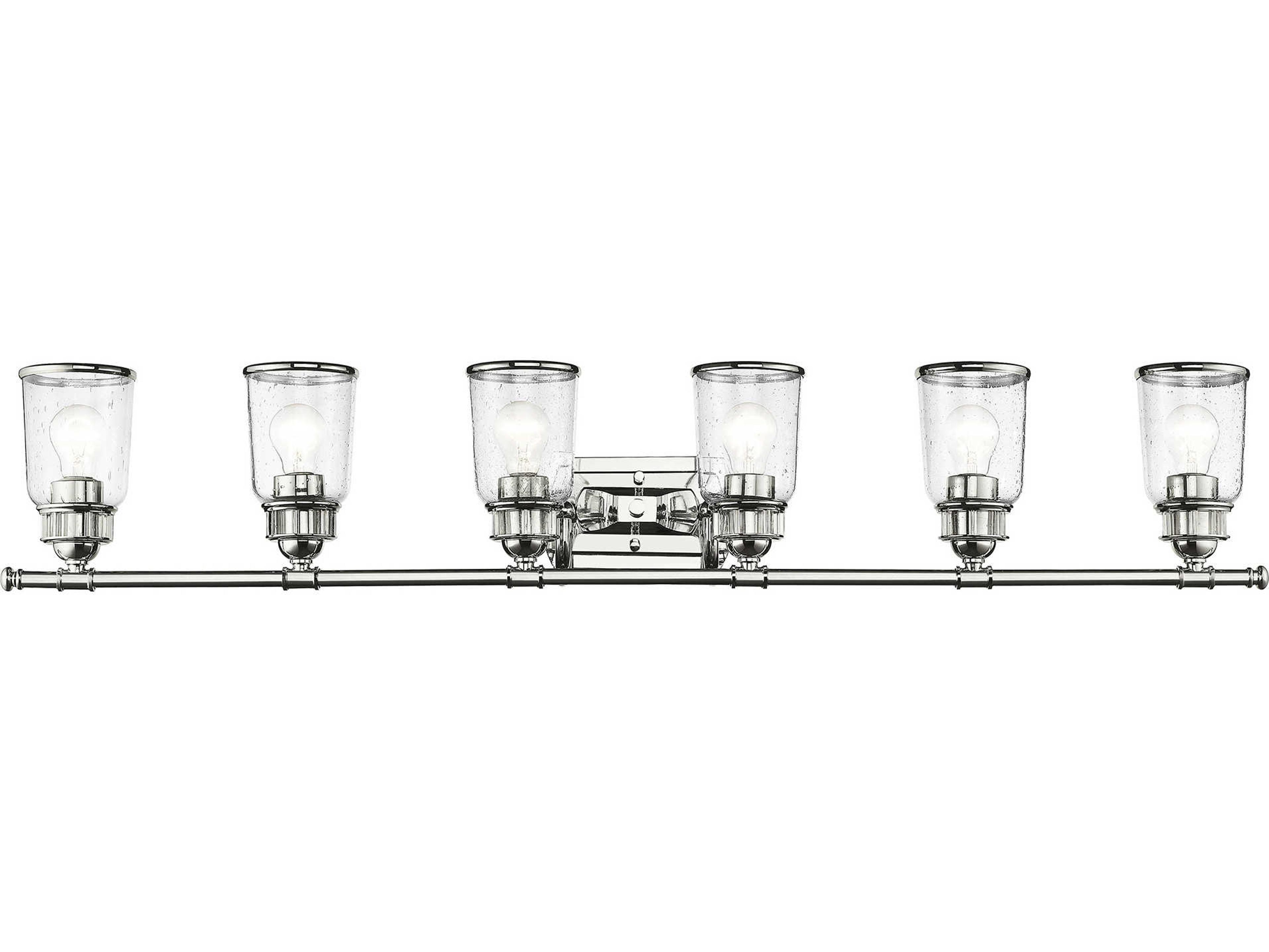 Livex Lighting Lawrenceville 6-Light Polished Chrome Glass Vanity Light