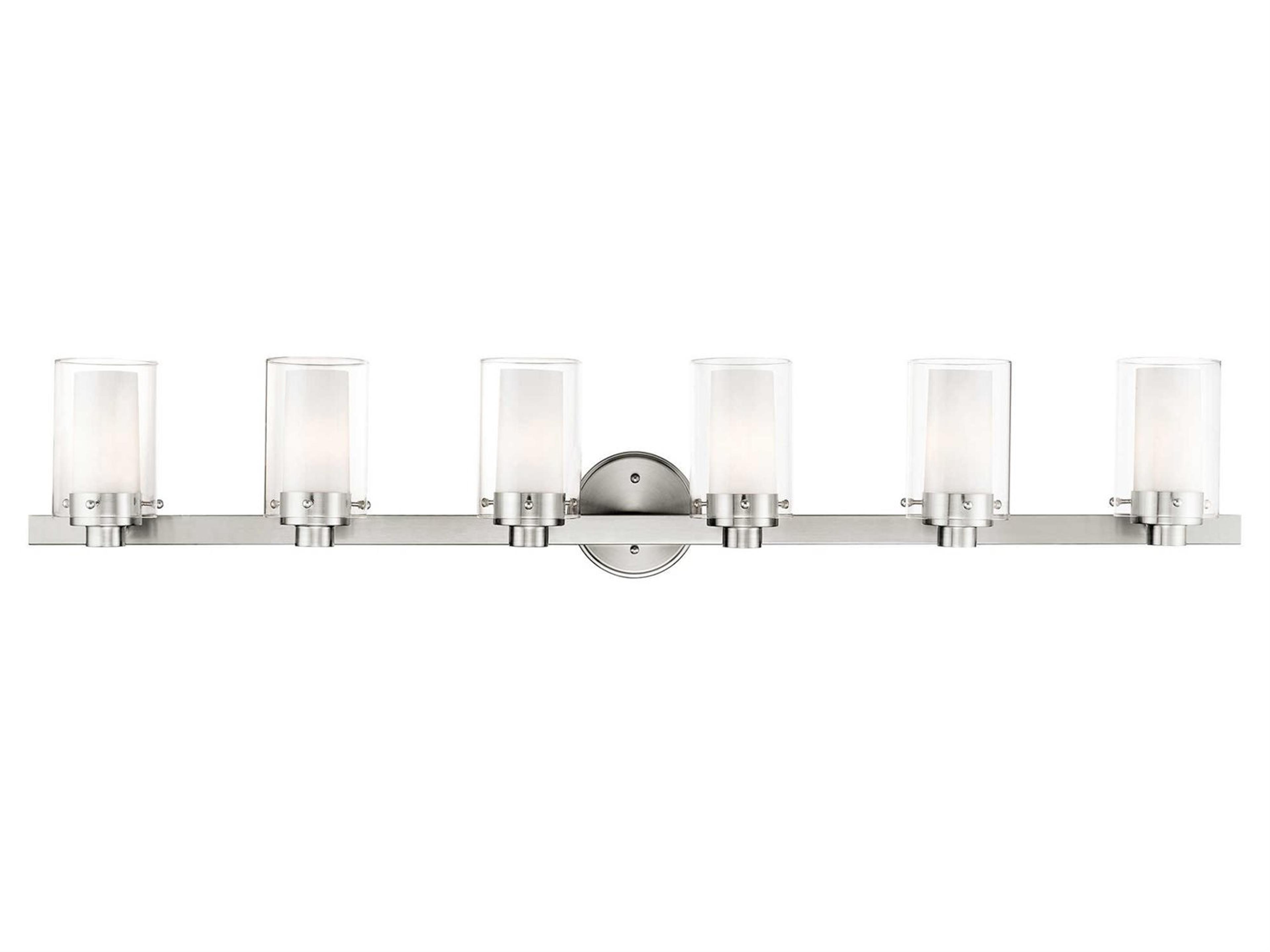 Livex Lighting Manhattan 6-Light Brushed Nickel Glass Vanity Light