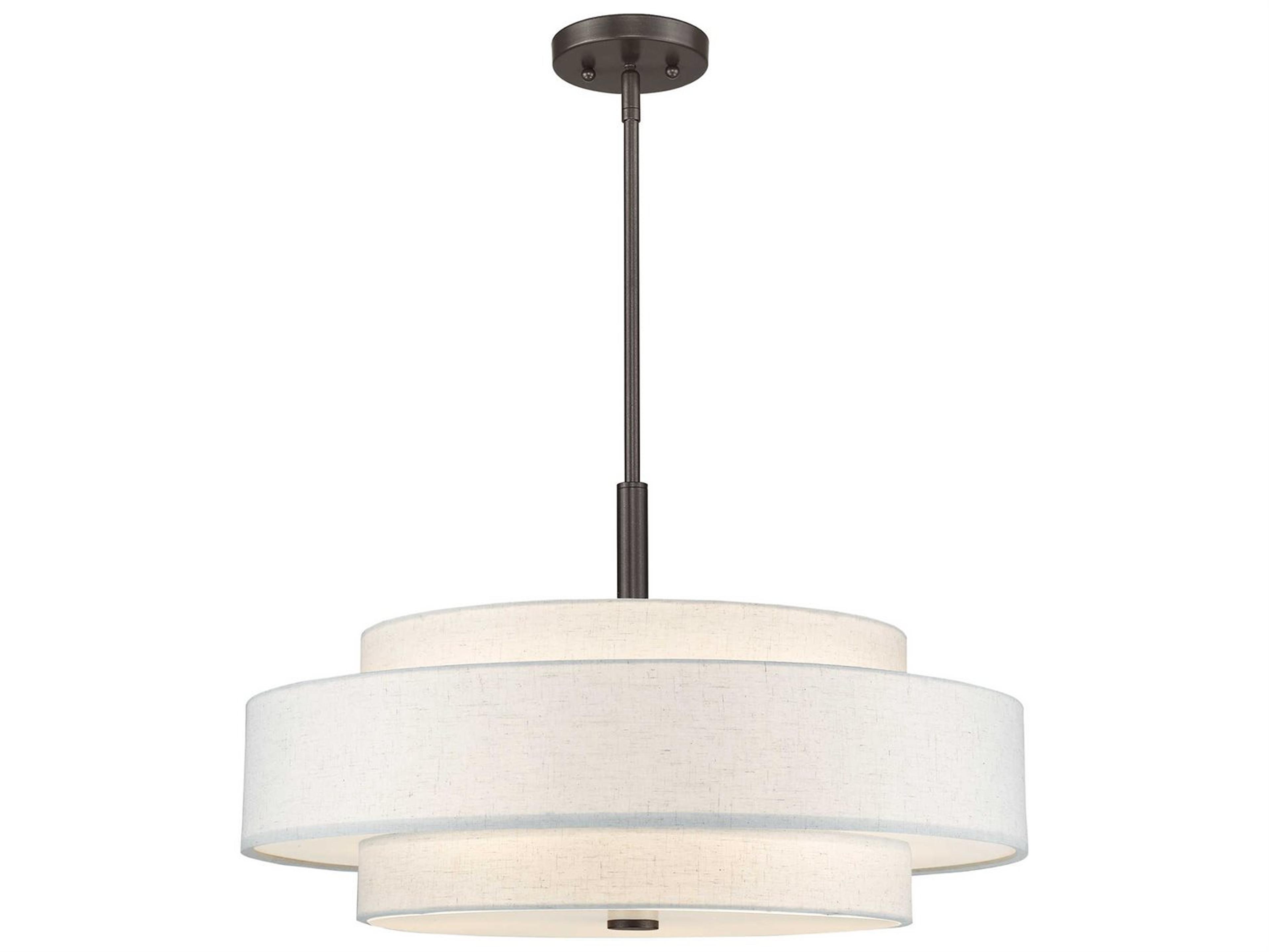 Livex Lighting Meridian 5-Light English Bronze Cylinder Drum Pendant