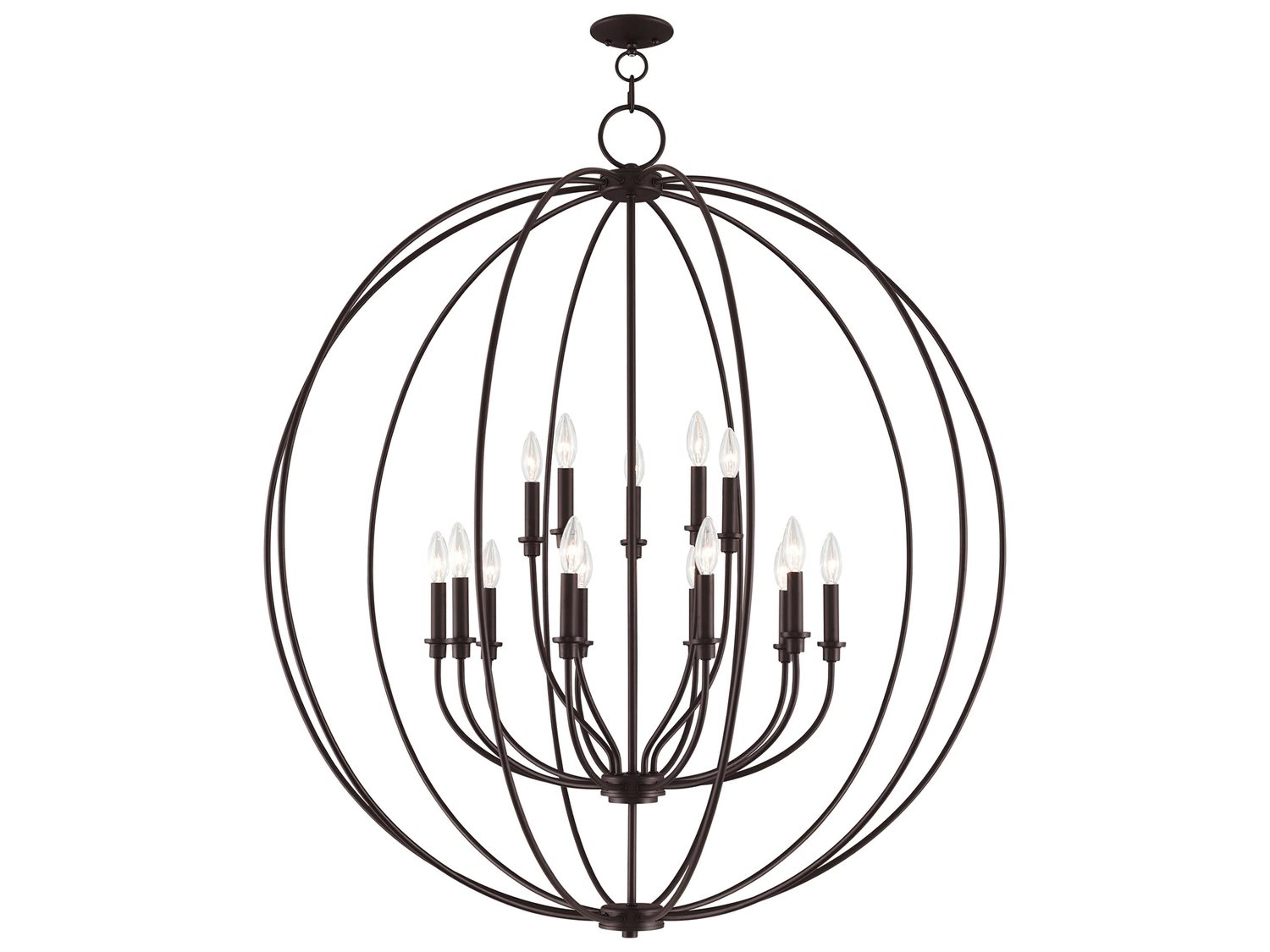 Livex Lighting Milania 15-Light Bronze Candelabra Round Chandelier