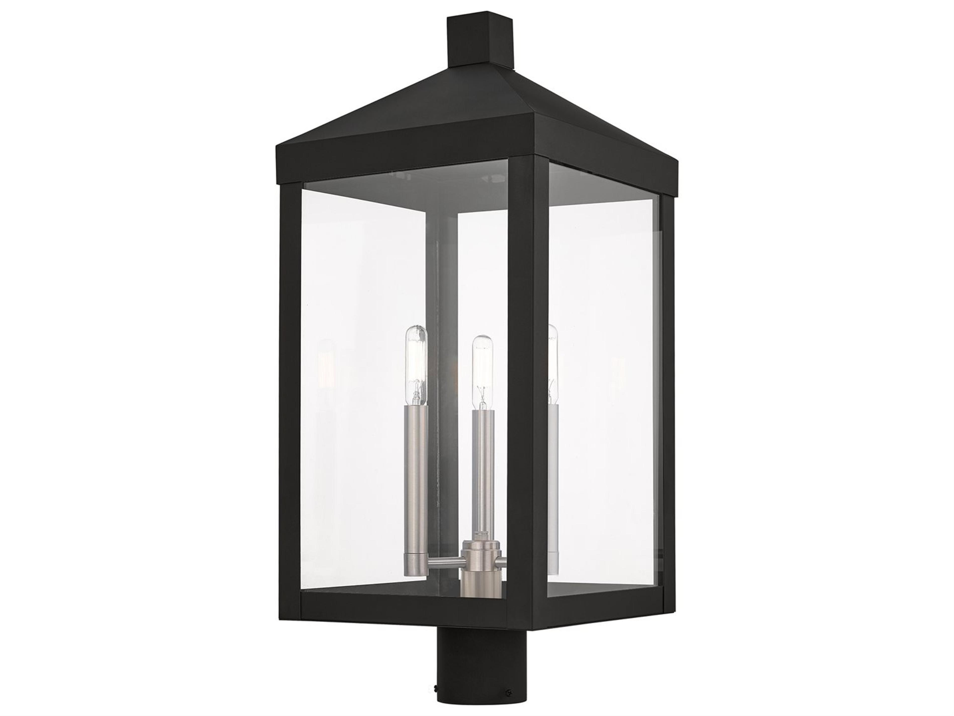 Nyack 3 - Light Glass Outdoor Post Light