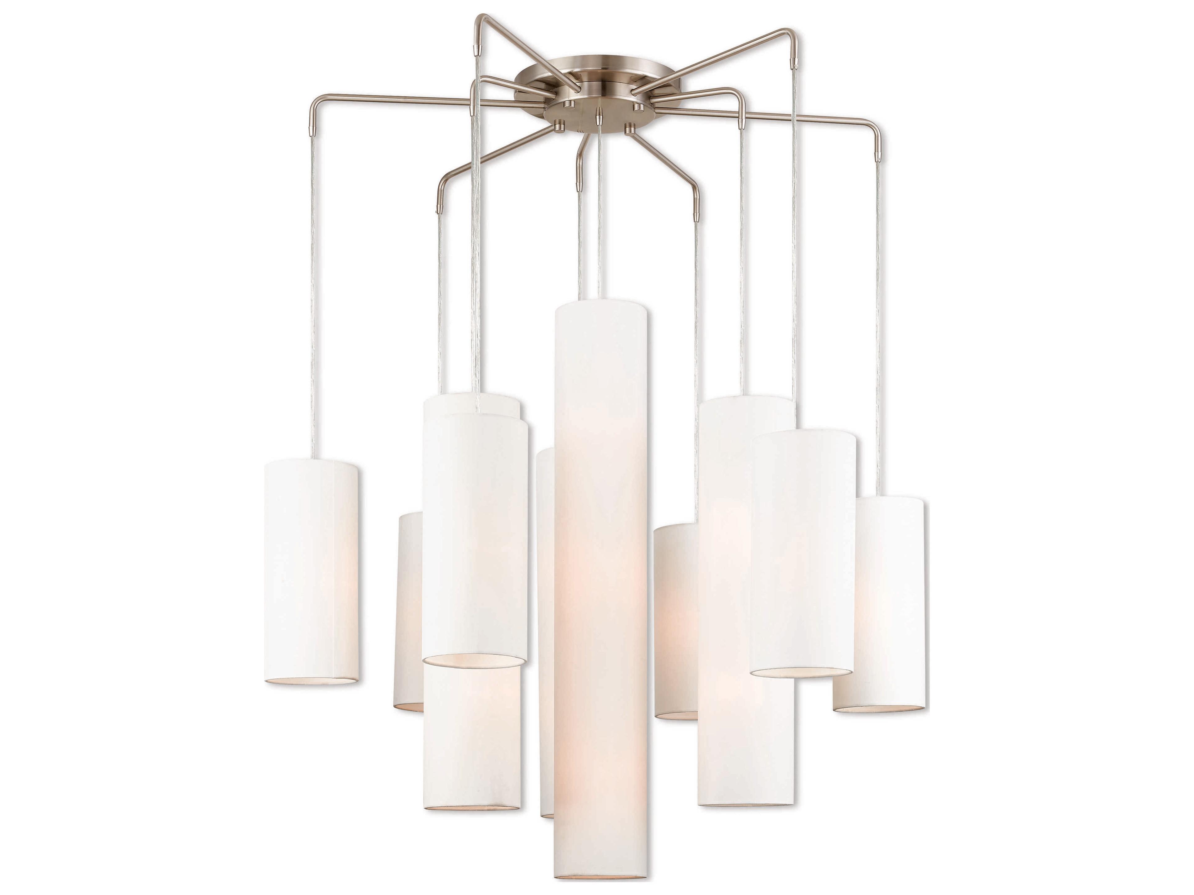 Livex Lighting Strathmore 15-Light Brushed Nickel Cylinder Pendant