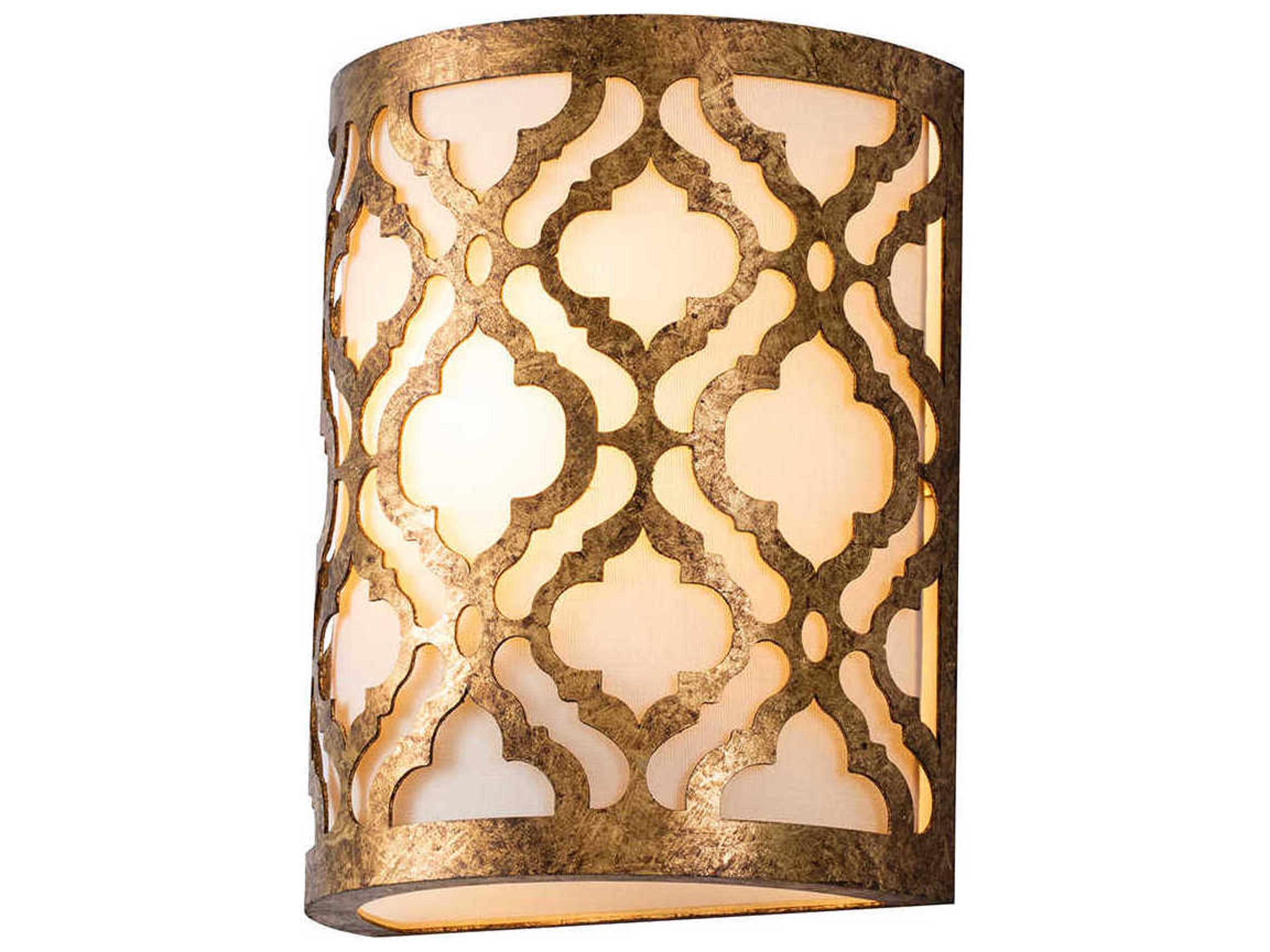 Lucas McKearn Arabella 1-Light Distressed Gold Glass Wall Sconce