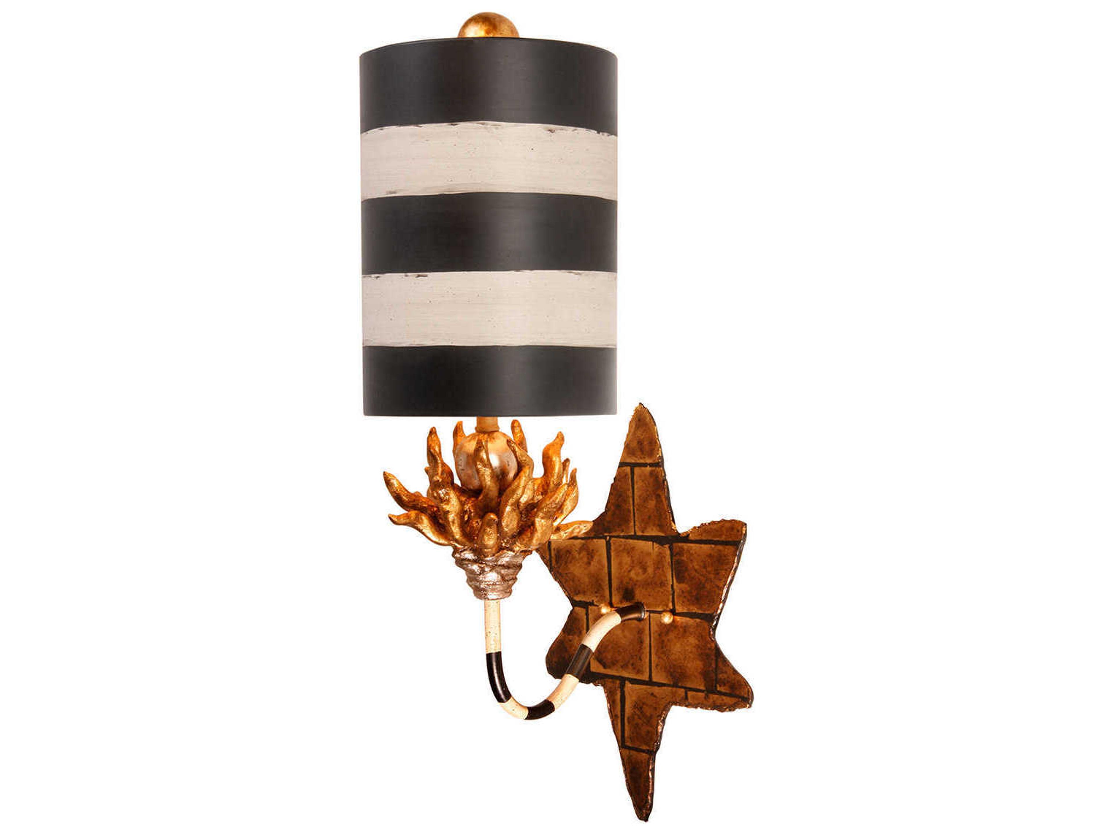 Lucas McKearn Audubon 1-Light Gold And Silver Leaf Wall Sconce