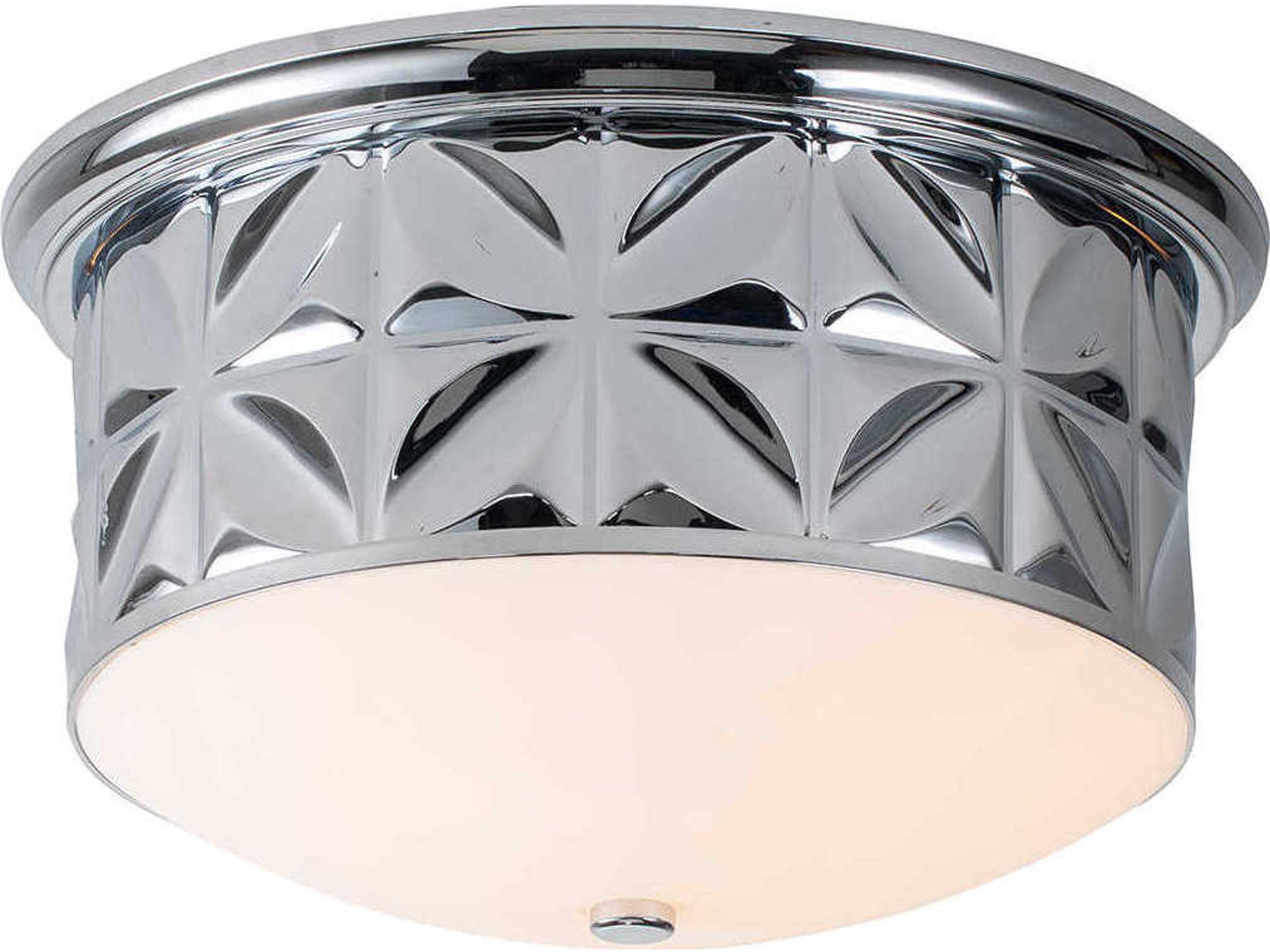 Lucas McKearn Epsilon 3-Light Polished Chrome Glass Geometric Flush Mount