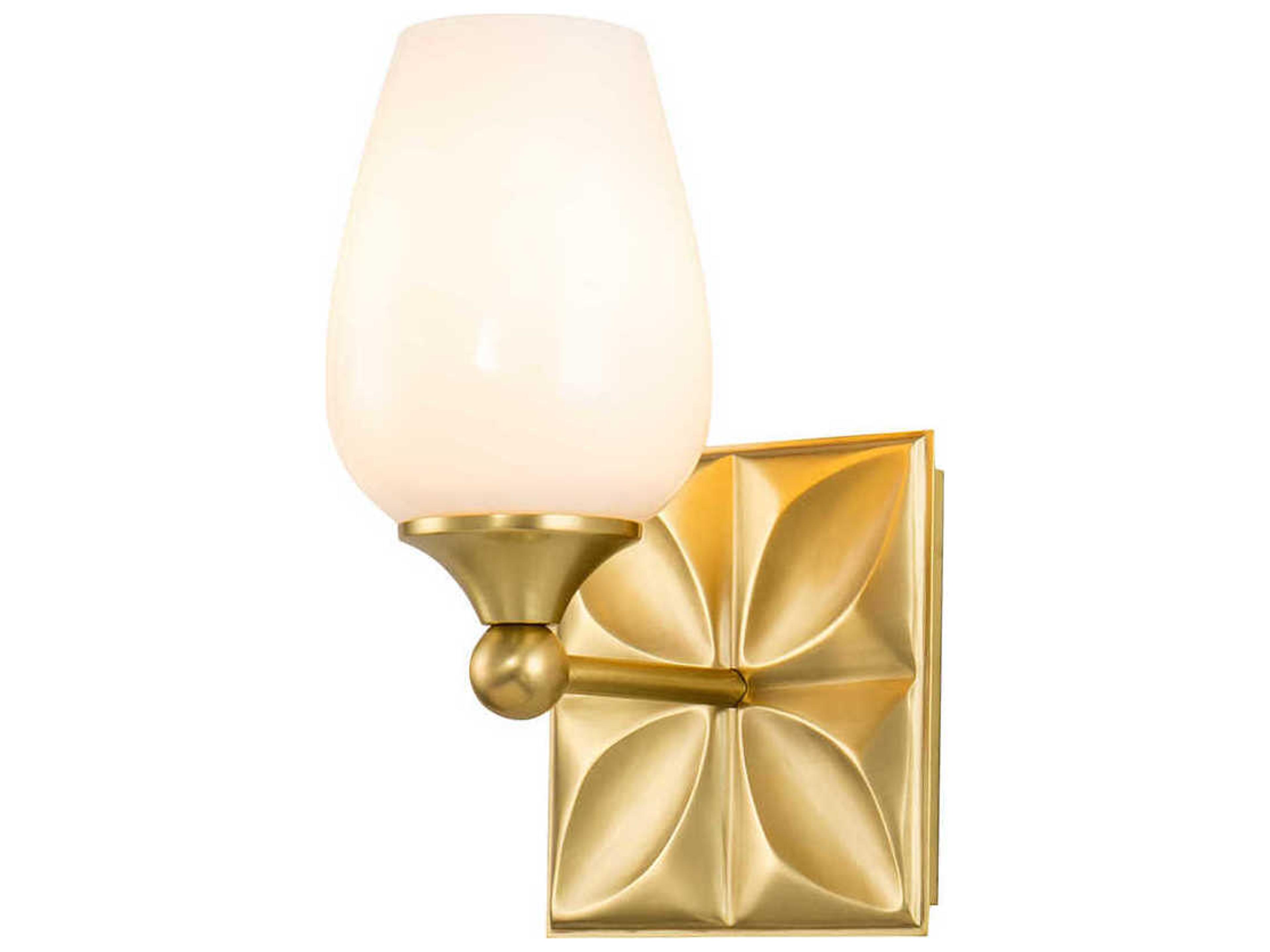 Lucas McKearn Epsilon 1-Light Aged Brass Glass Wall Sconce