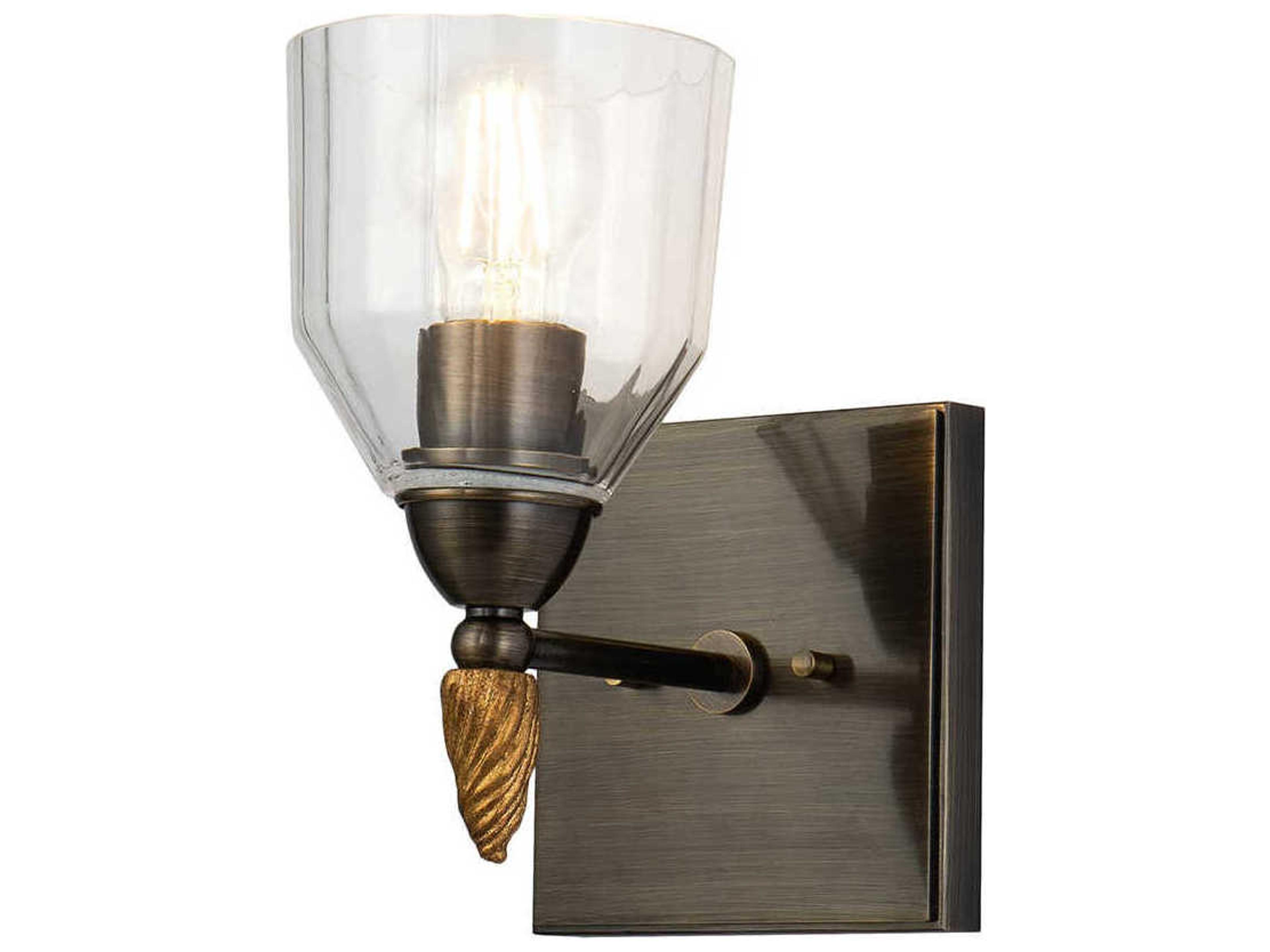 Lucas McKearn Felice 1-Light Dark Bronze Glass Wall Sconce