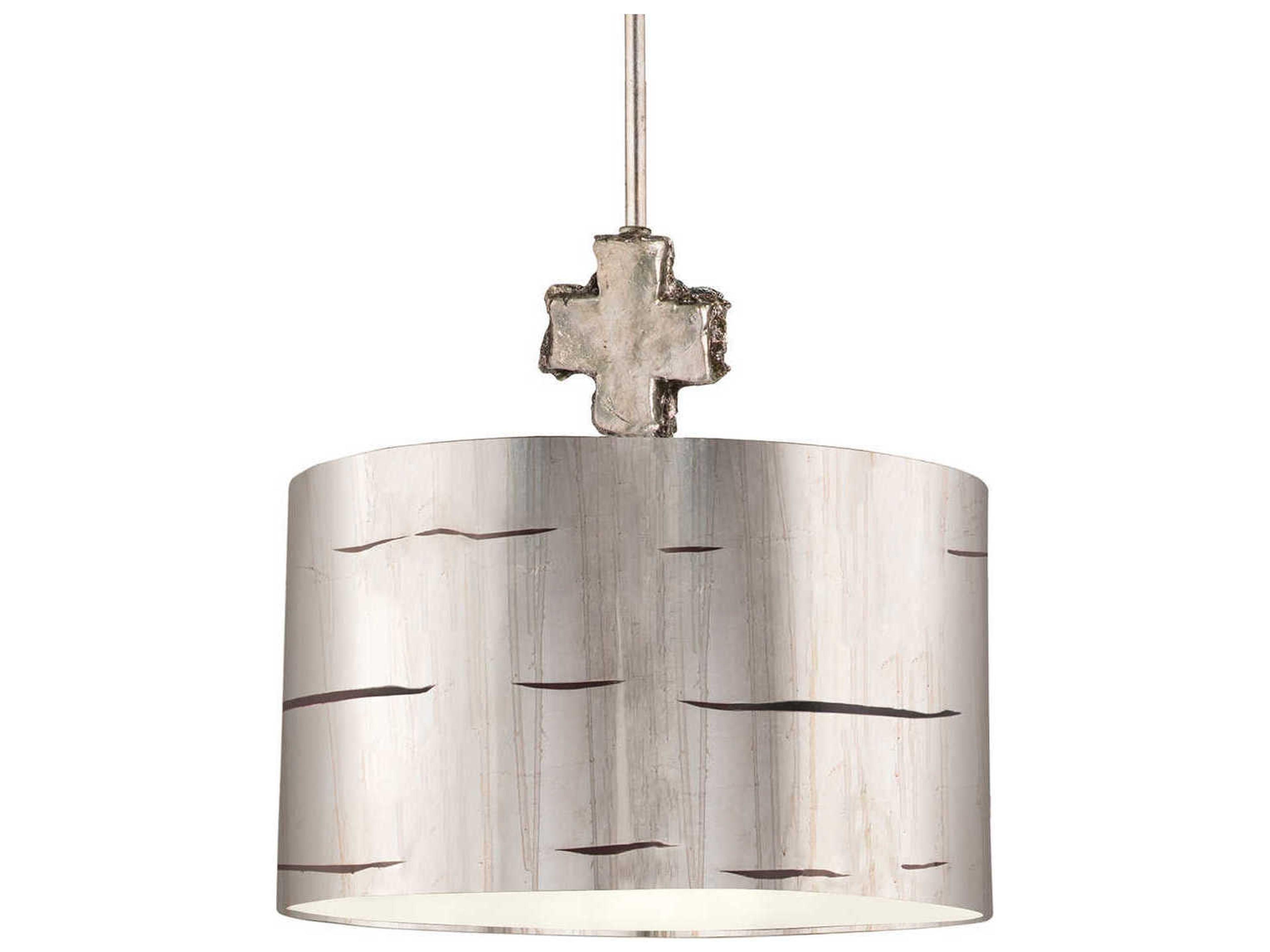 Lucas McKearn Fragment 1-Light Silver Leaf Glaze Drum Pendant