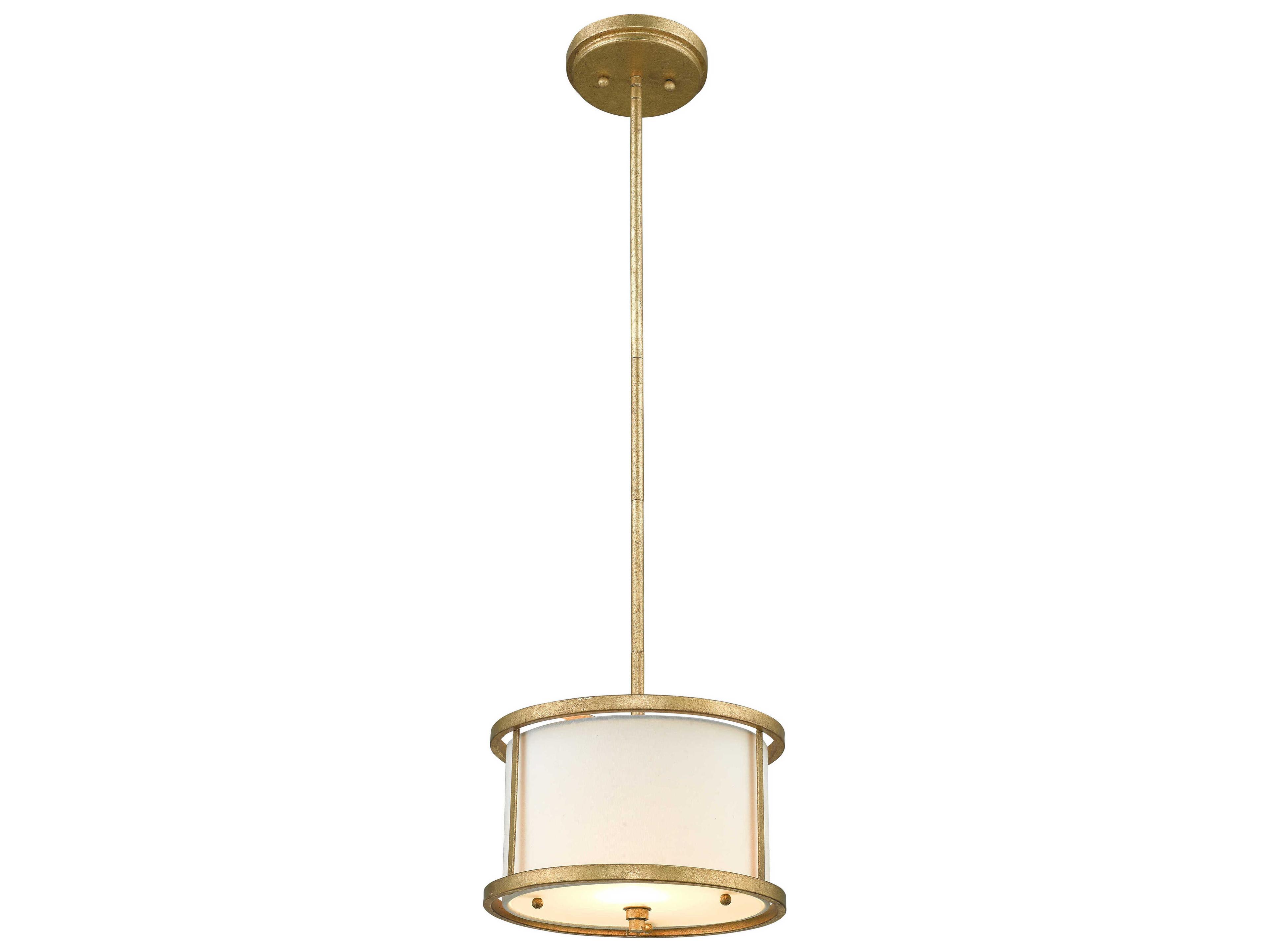 Lucas McKearn Lemuria 1-Light Distressed Gold Drum Round Mini Pendant