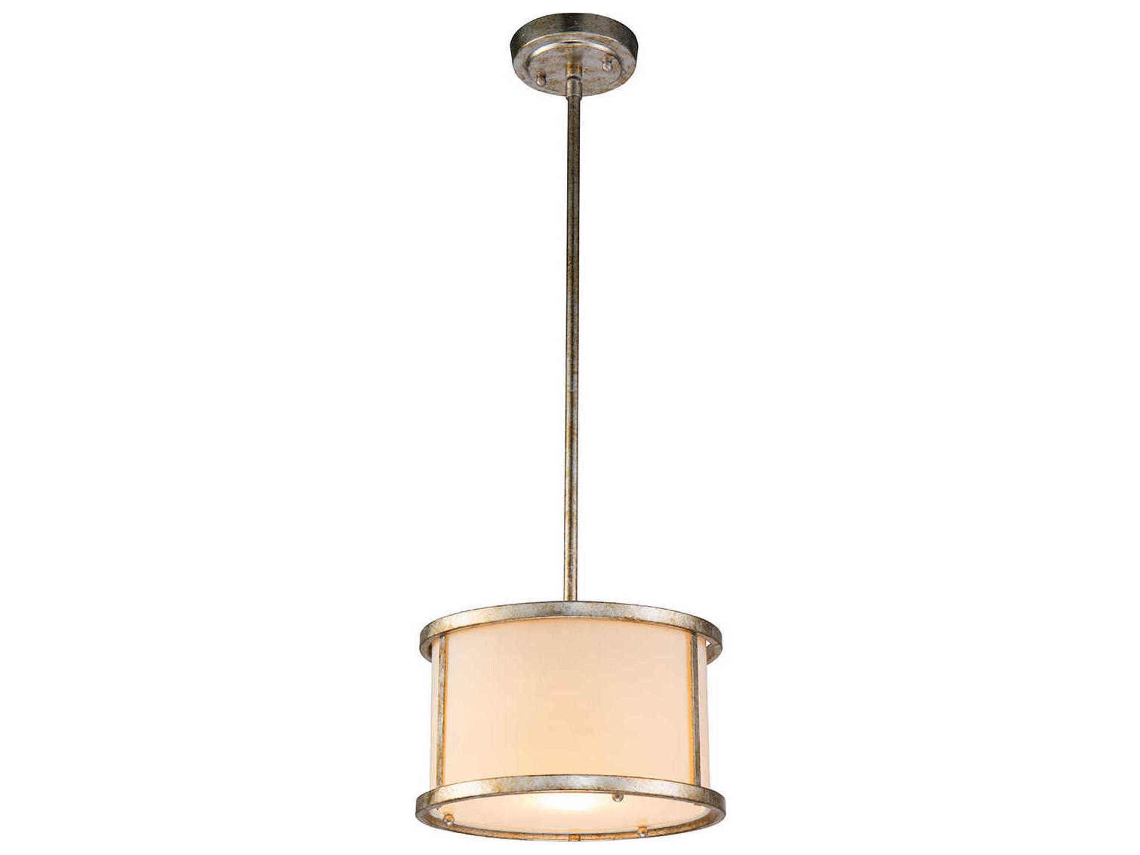 Lucas McKearn Lemuria 1-Light Antique Silver Drum Round Mini Pendant