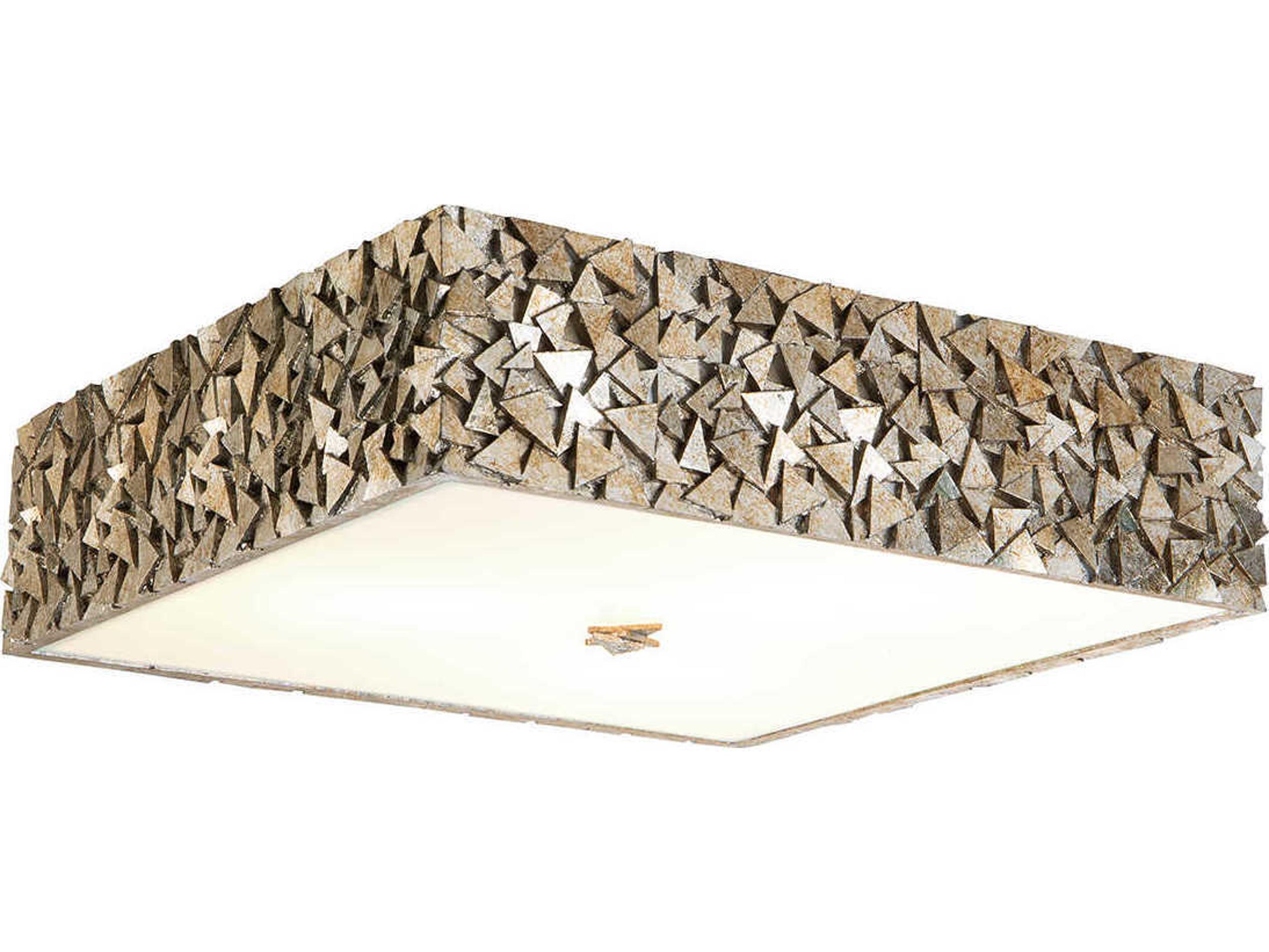 Lucas McKearn Mosaic 4-Light Silver Glass Geometric Flush Mount