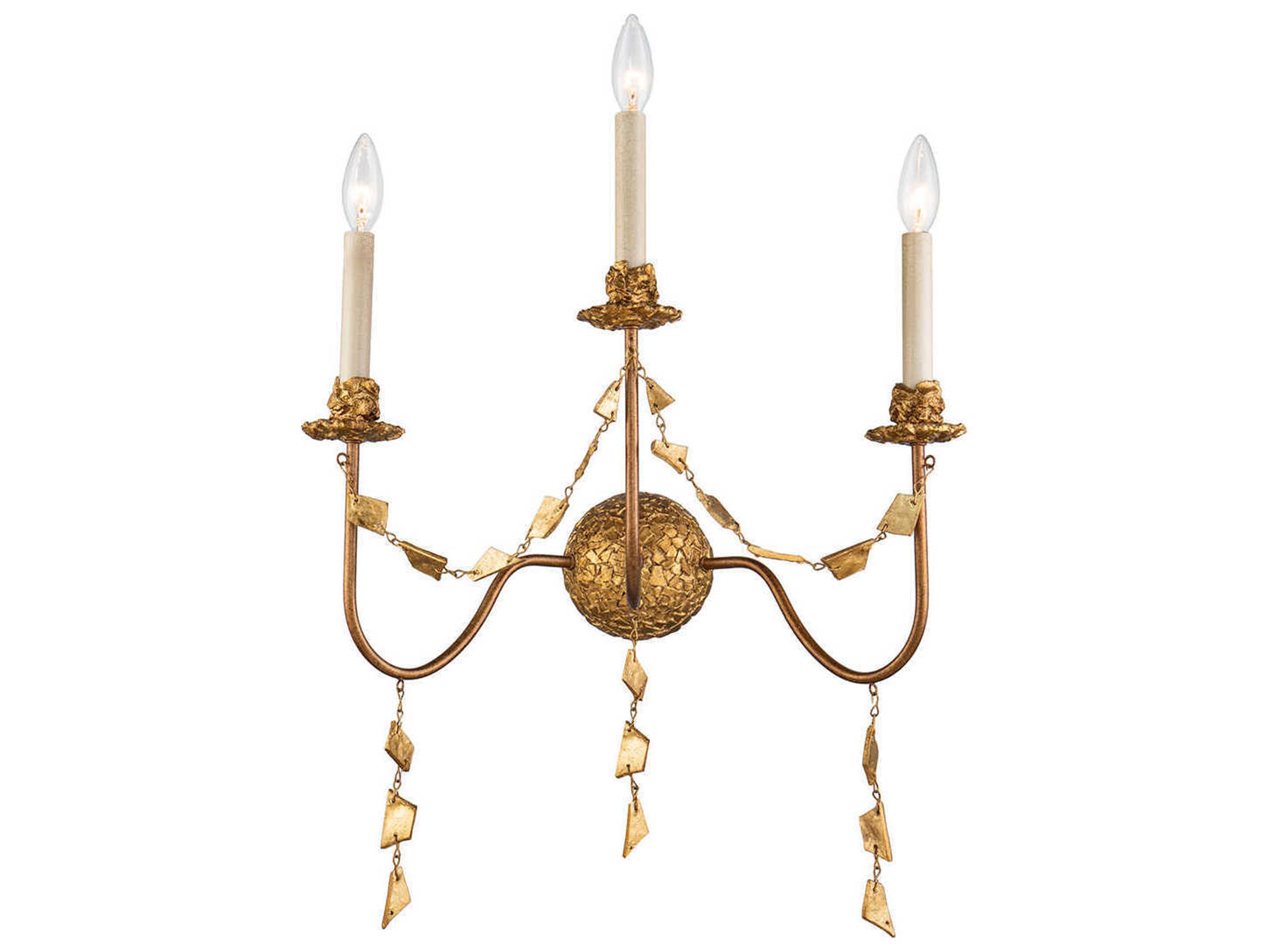 Lucas McKearn Mosaic 3-Light Gold Leaf LED Wall Sconce