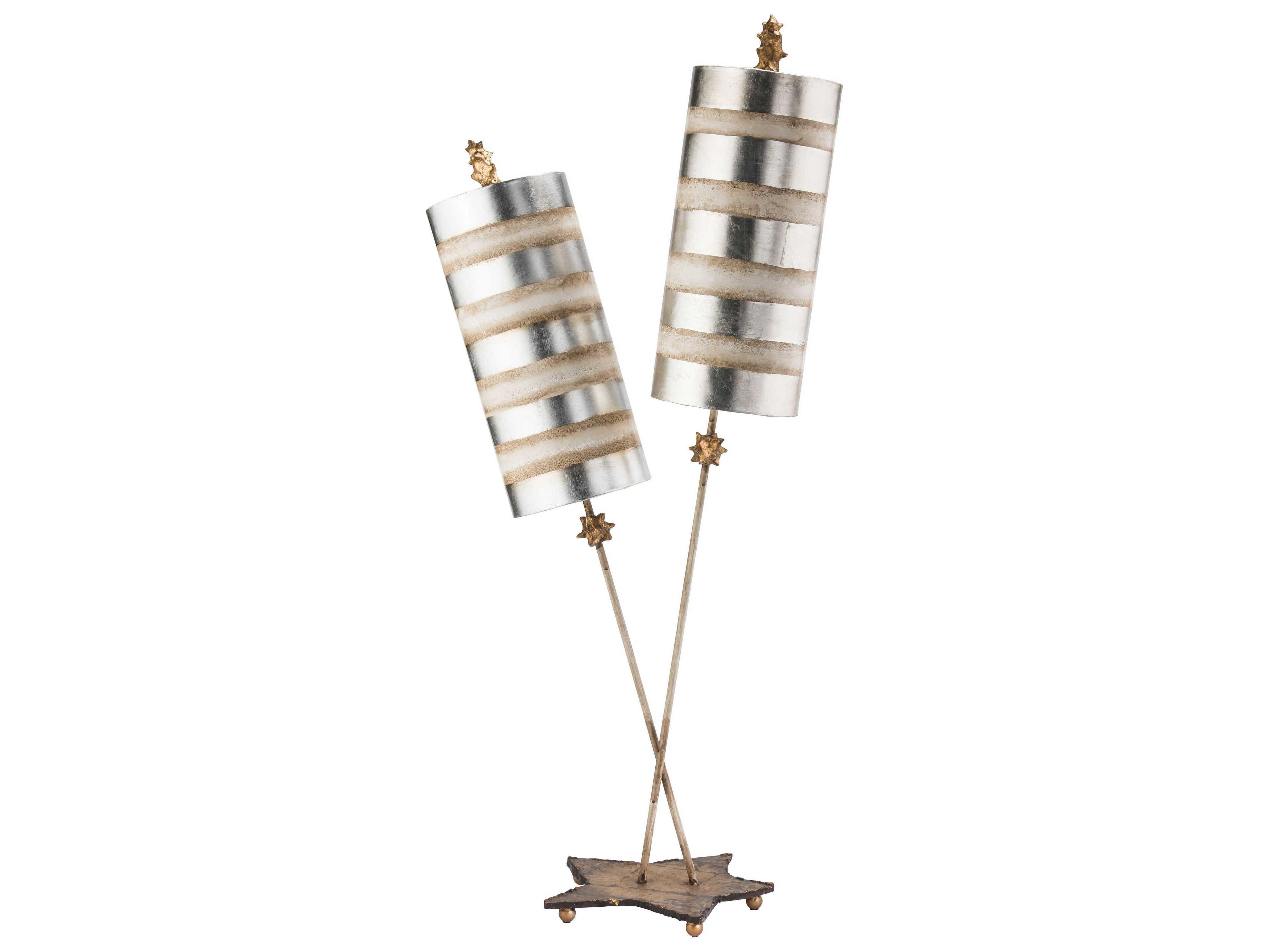 Lucas McKearn Nettle Luxe Silver Striped Buffet Lamp