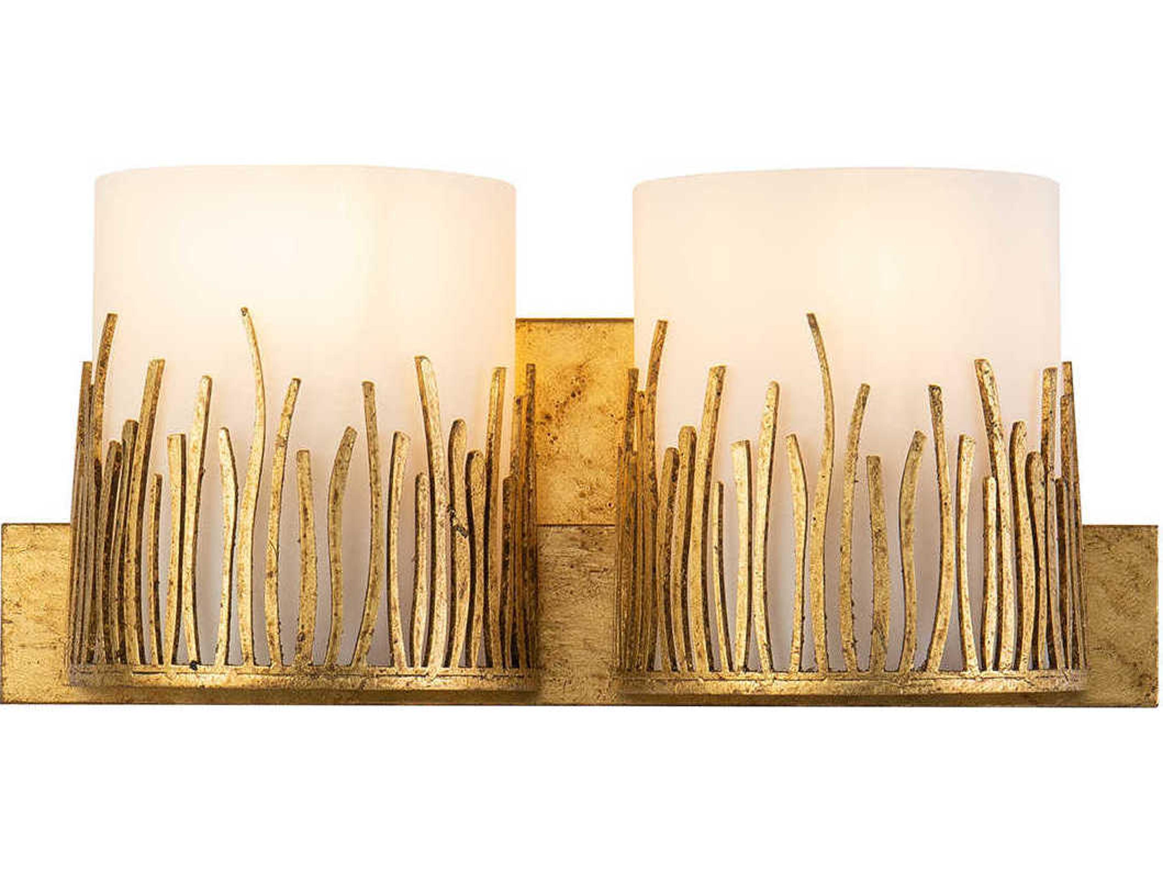 Lucas McKearn Sawgrass 2-Light Gold Glass Vanity Light