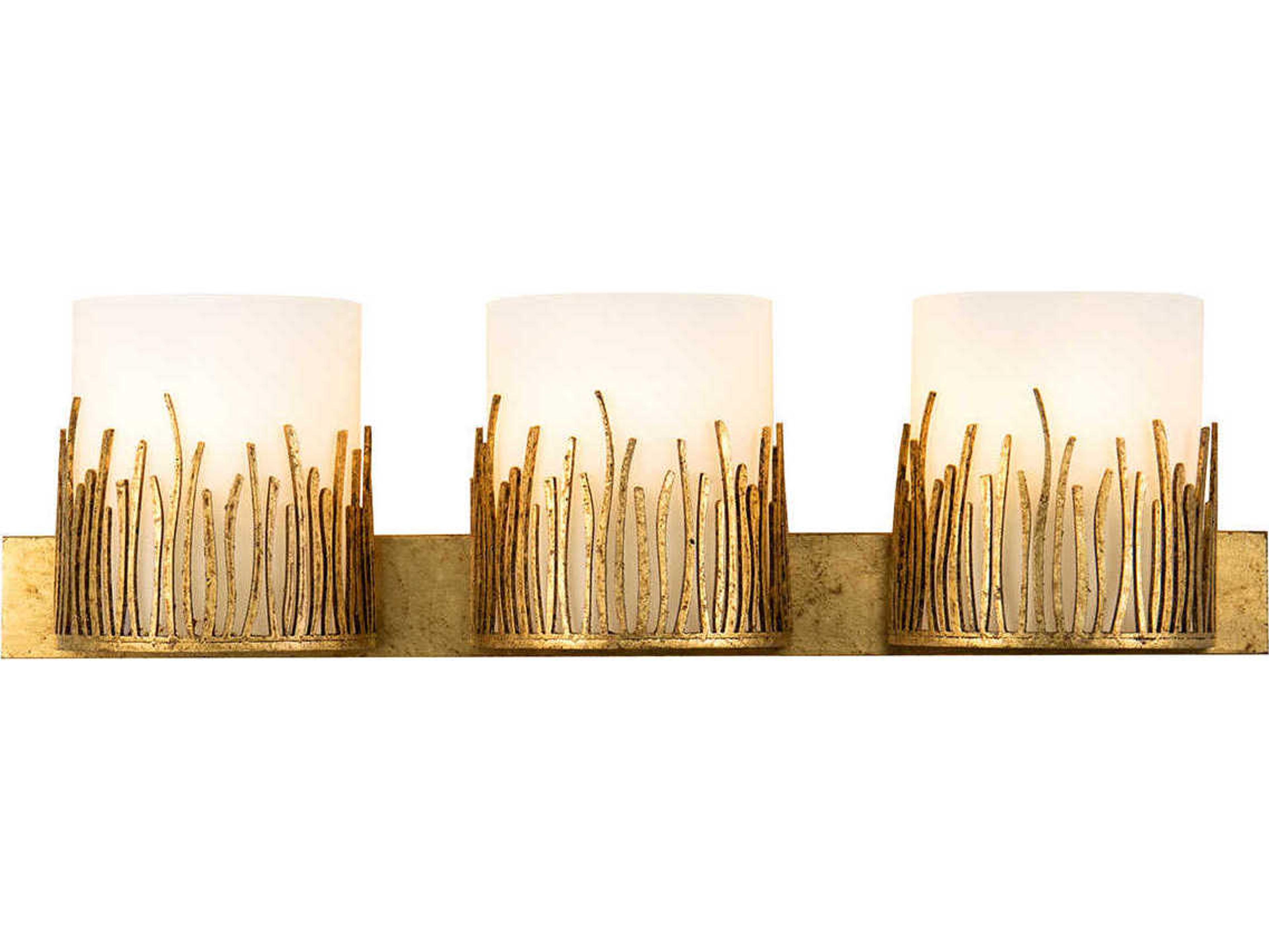 Lucas McKearn Sawgrass 3-Light Gold Glass Vanity Light