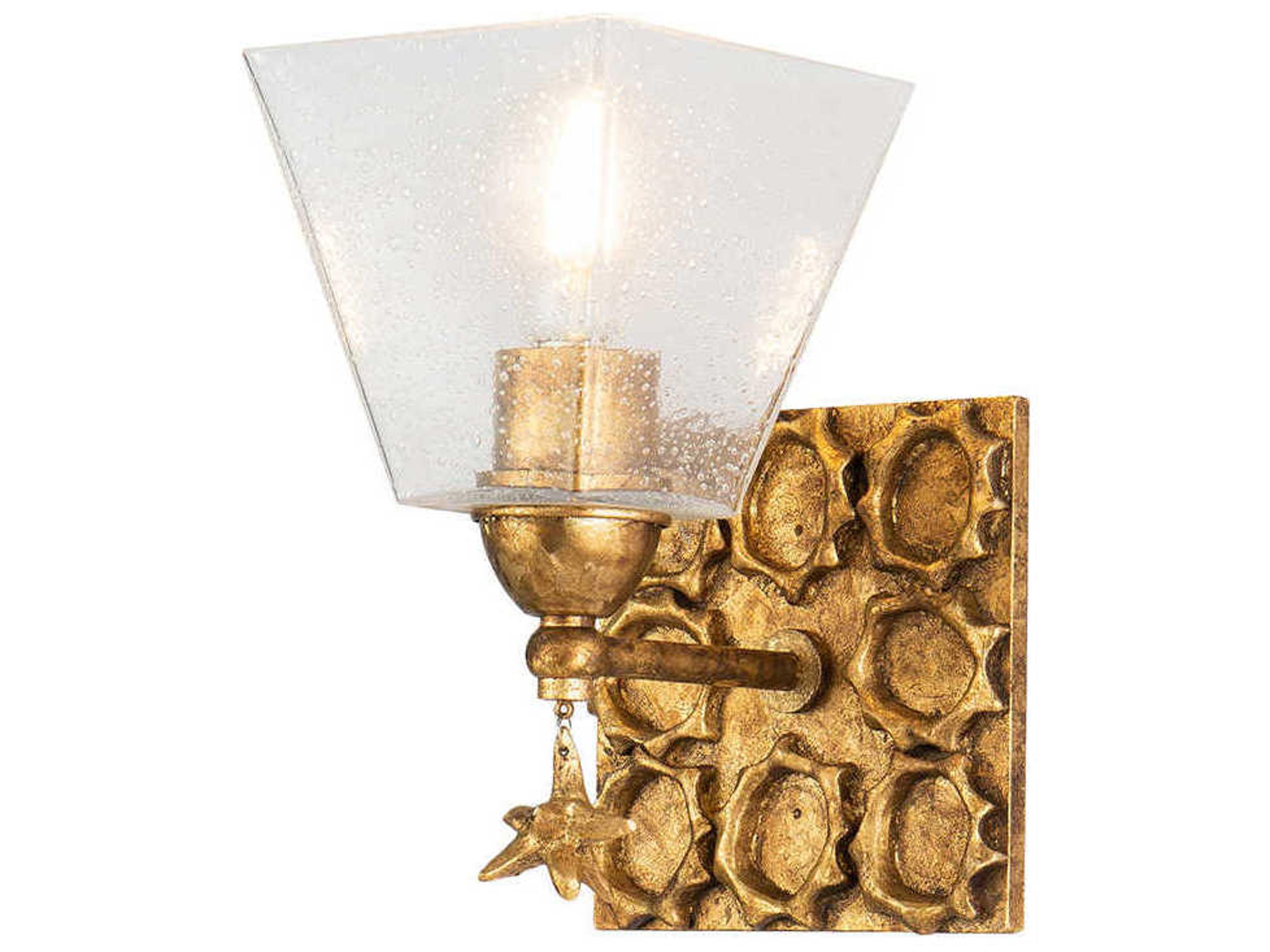 Lucas McKearn Star 1-Light Gold Leaf Glass Wall Sconce