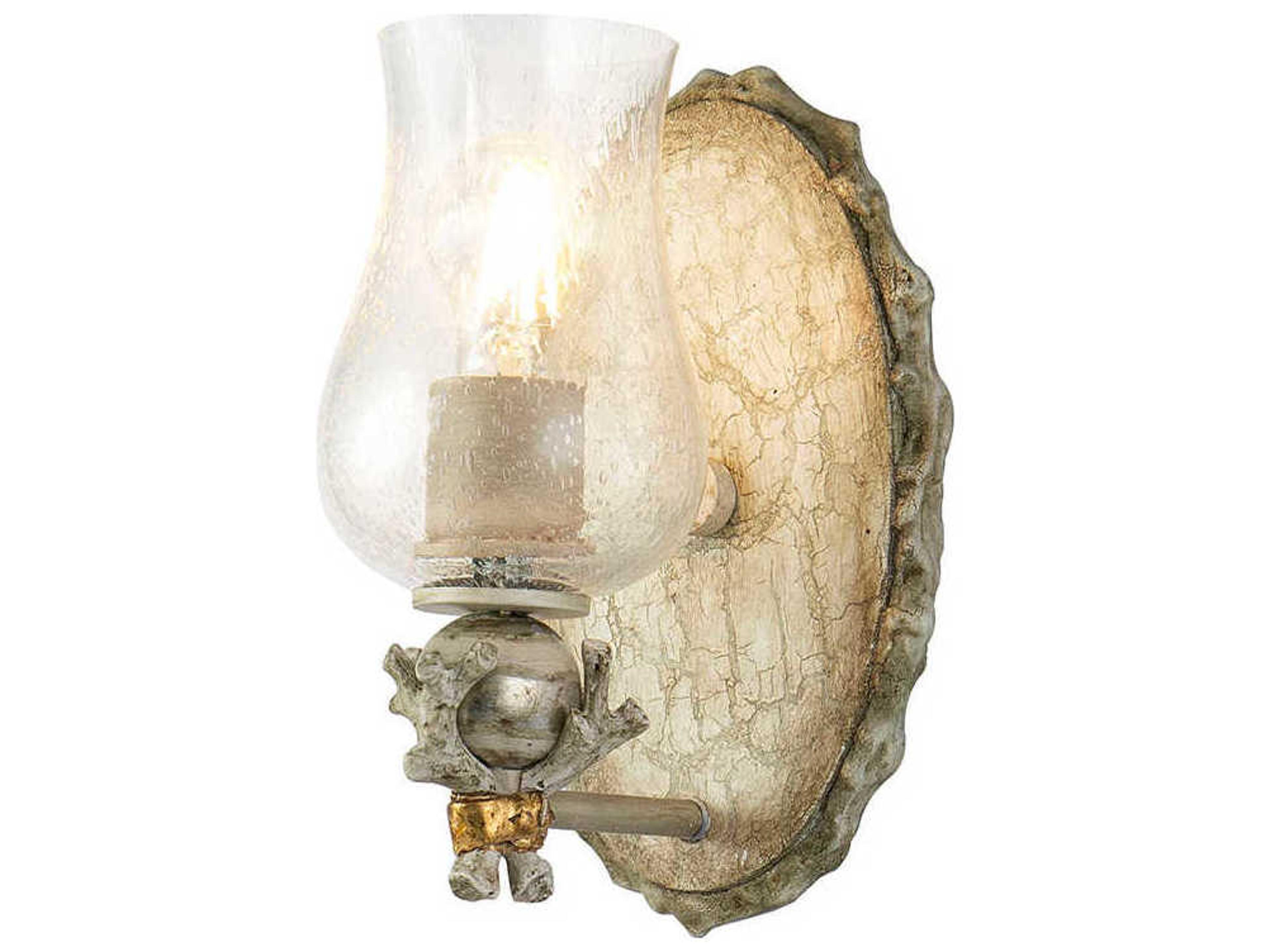Lucas McKearn Trellis 1-Light Bone Brown Glass Wall Sconce