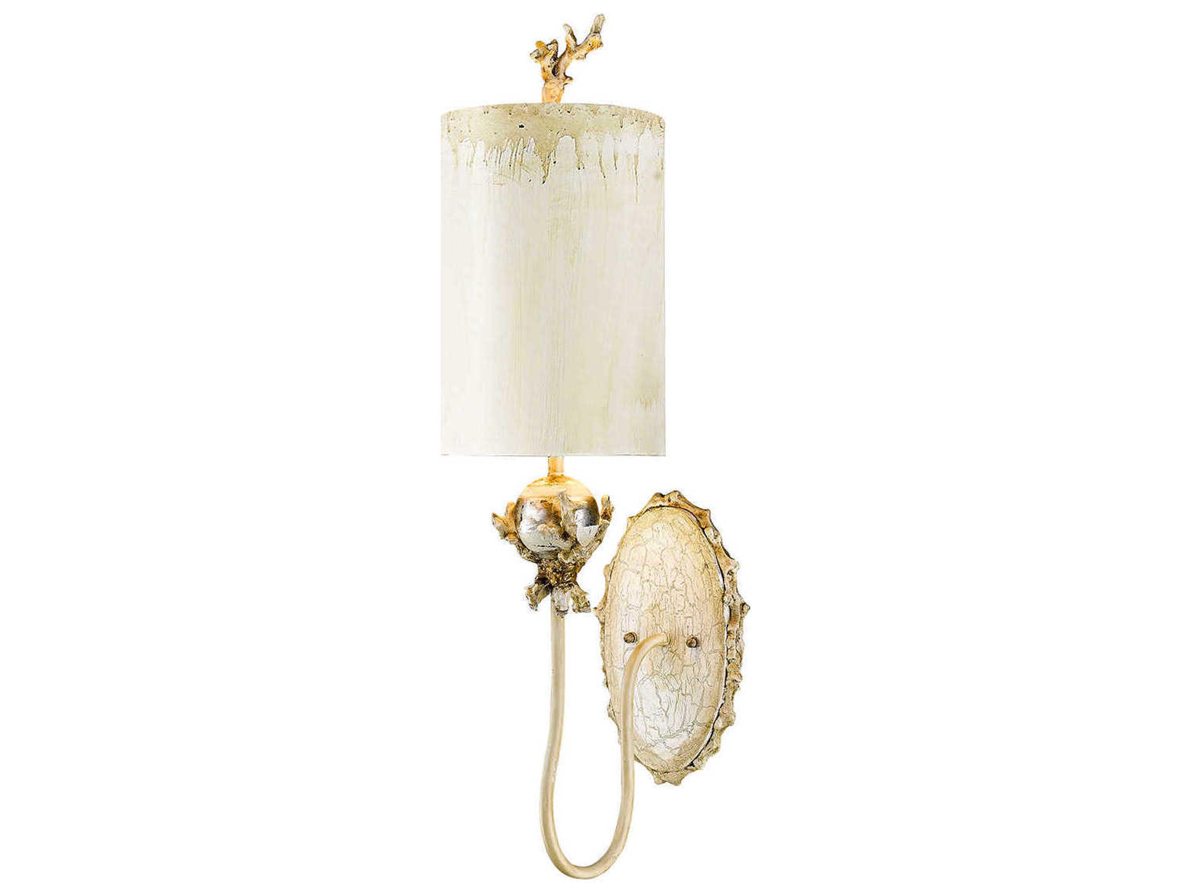 Lucas McKearn Trellis 1-Light Putty Patina Silver Leaf Brown Wall Sconce