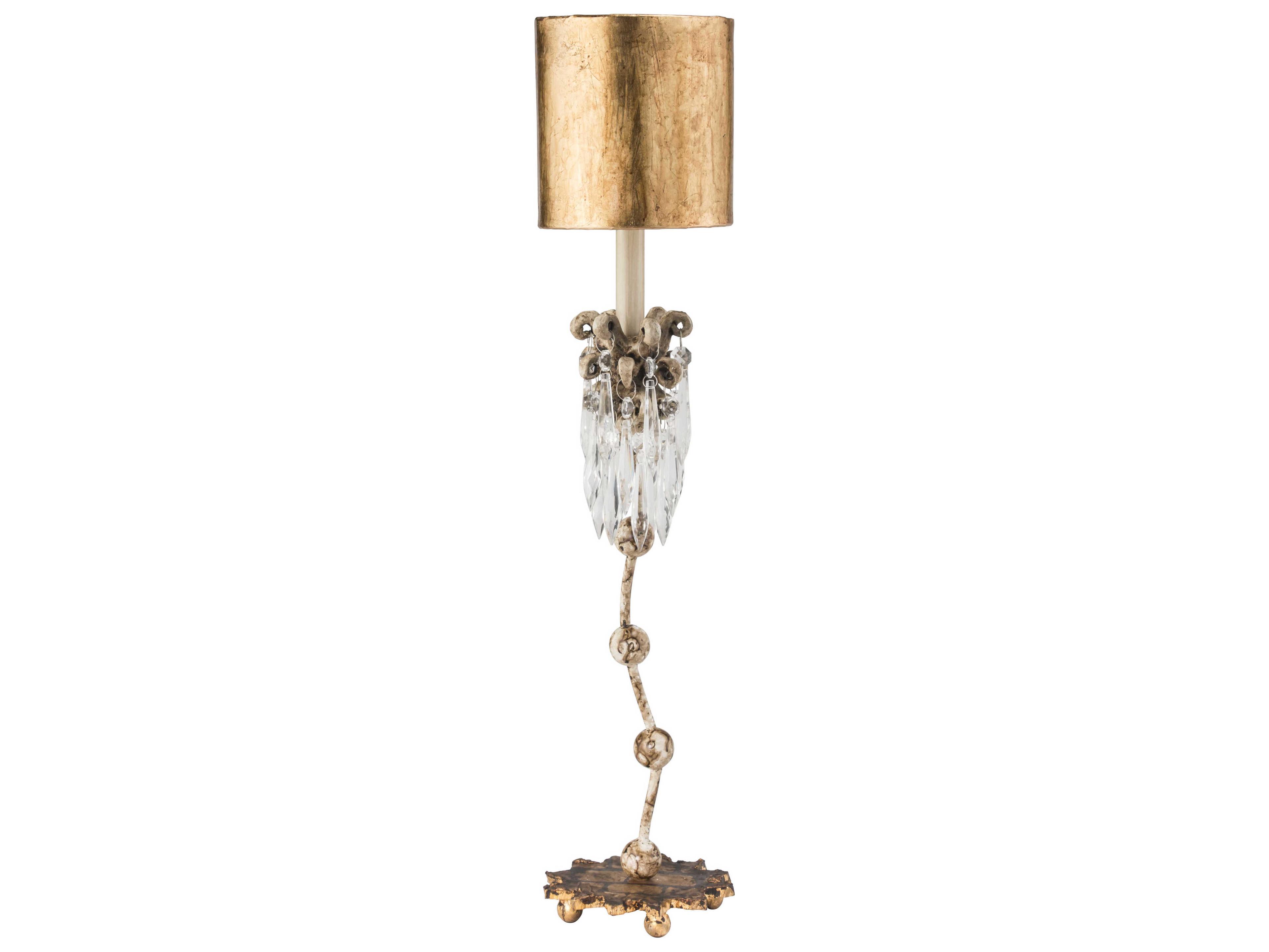 Lucas McKearn Venetian Crystal Glass Off White Buffet Lamp