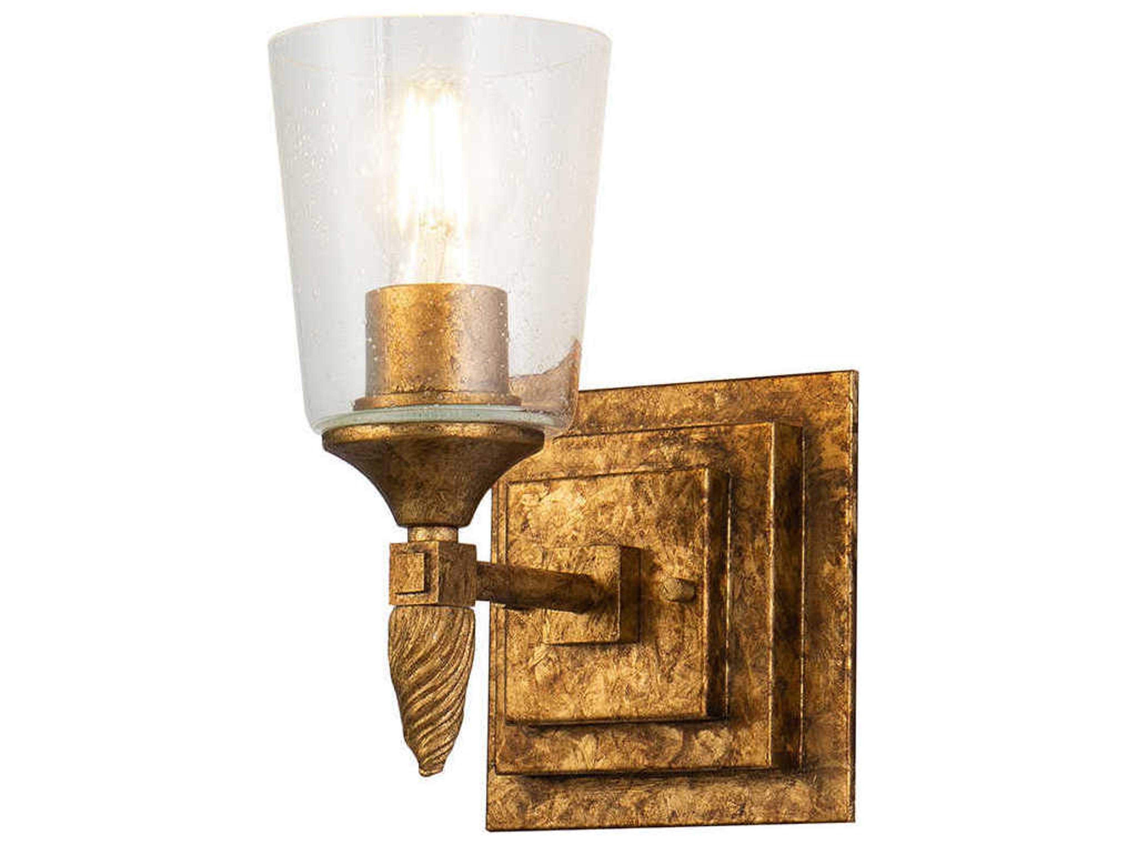 Lucas McKearn Vetiver 1-Light Gold Leaf Glass Wall Sconce
