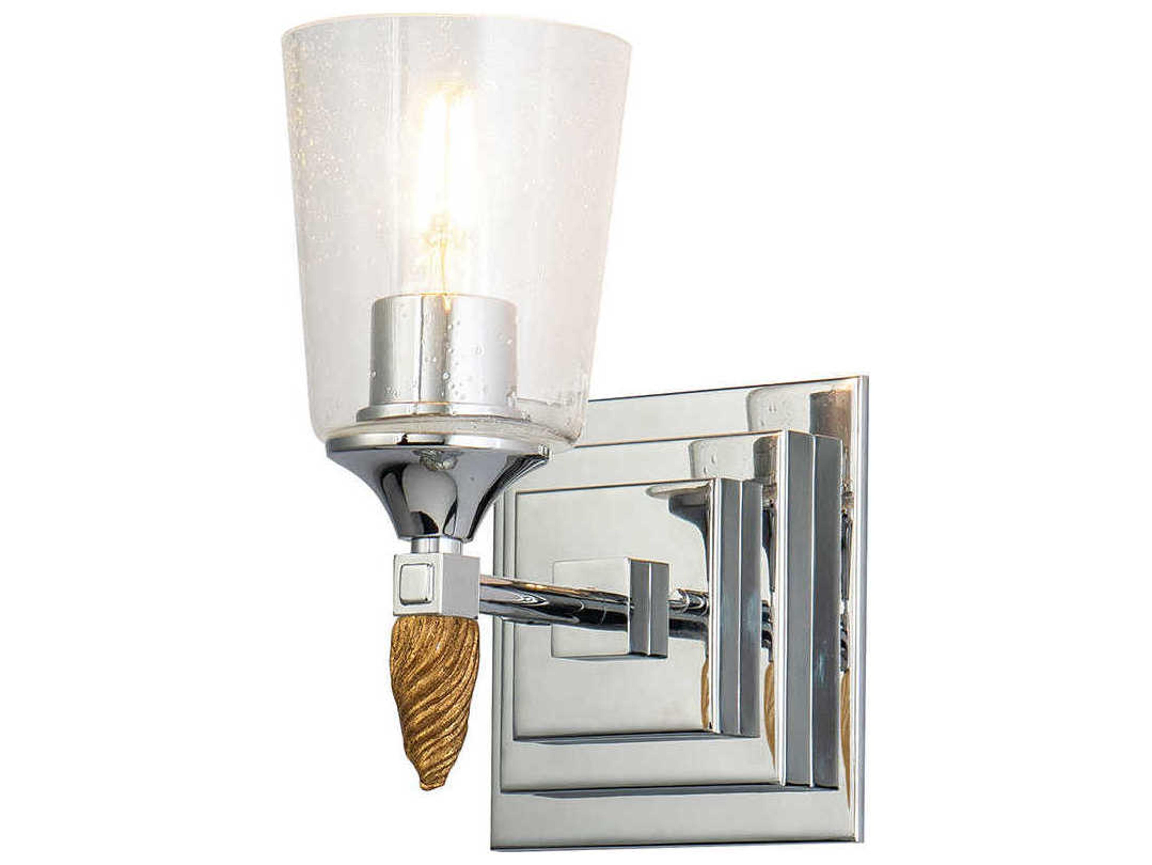 Lucas McKearn Vetiver 1-Light Polished Chrome Glass Wall Sconce