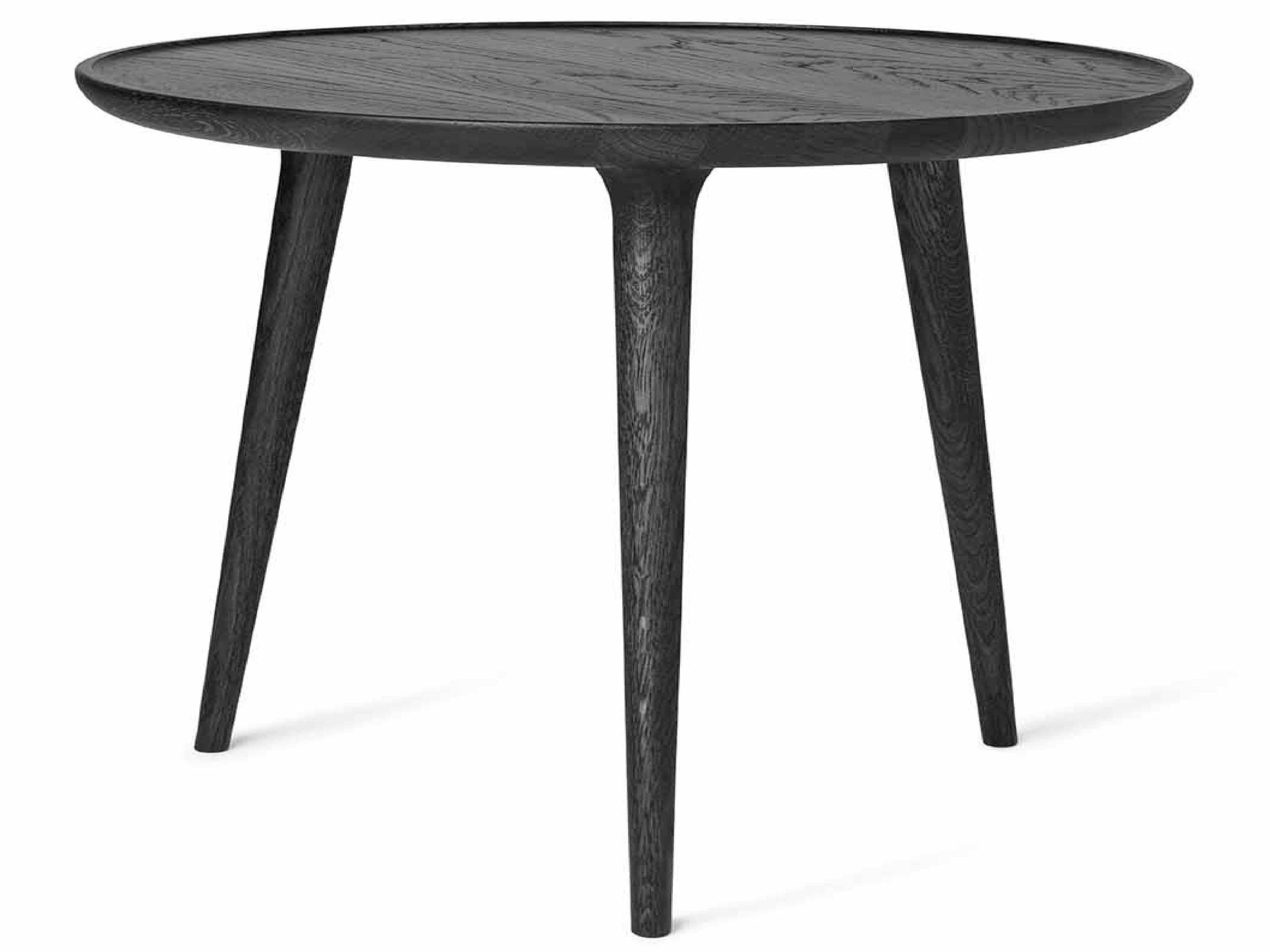 Round Wood Black Stain Coffee Table