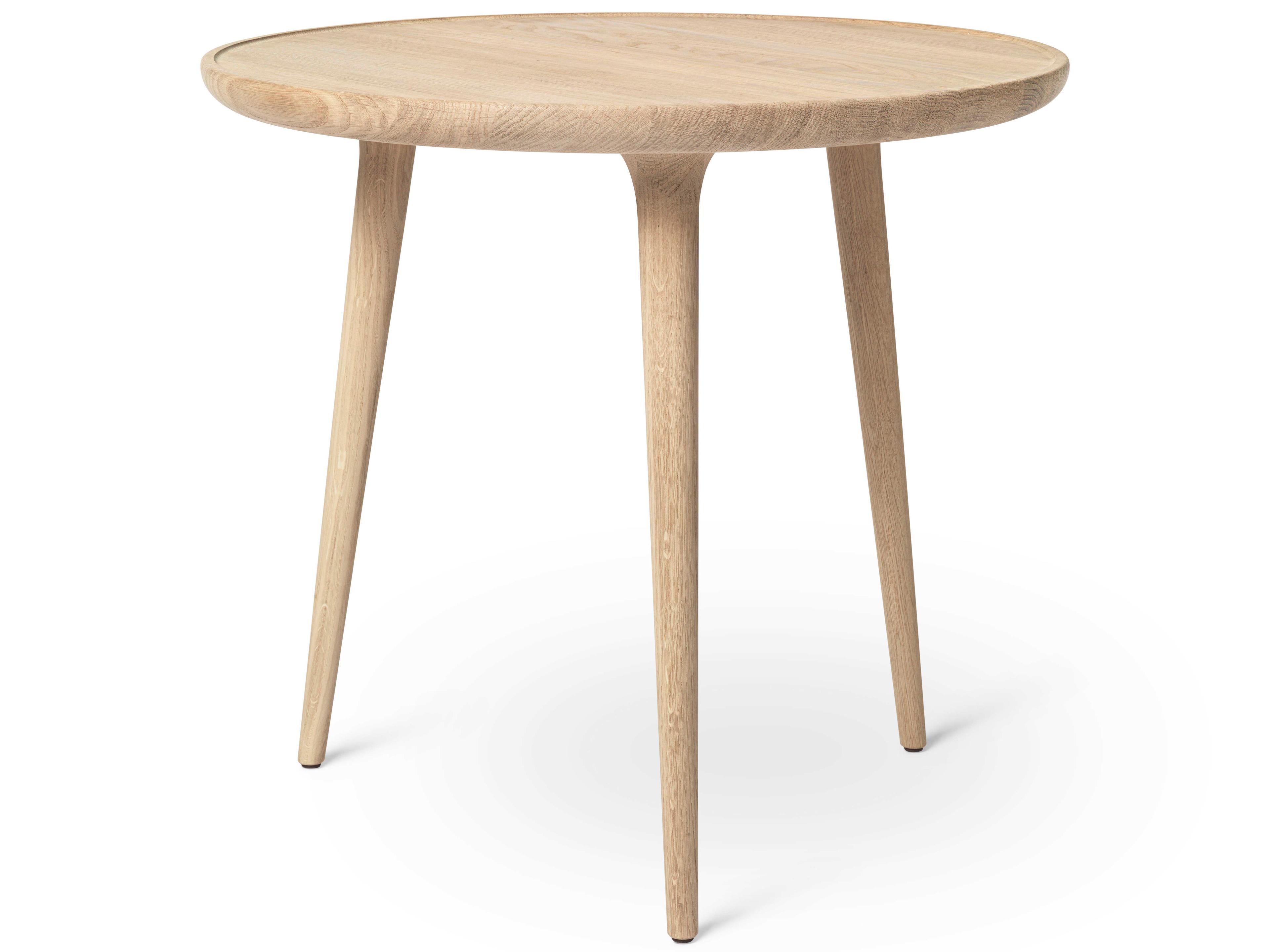 Round Wood Matt Lacquered End Table