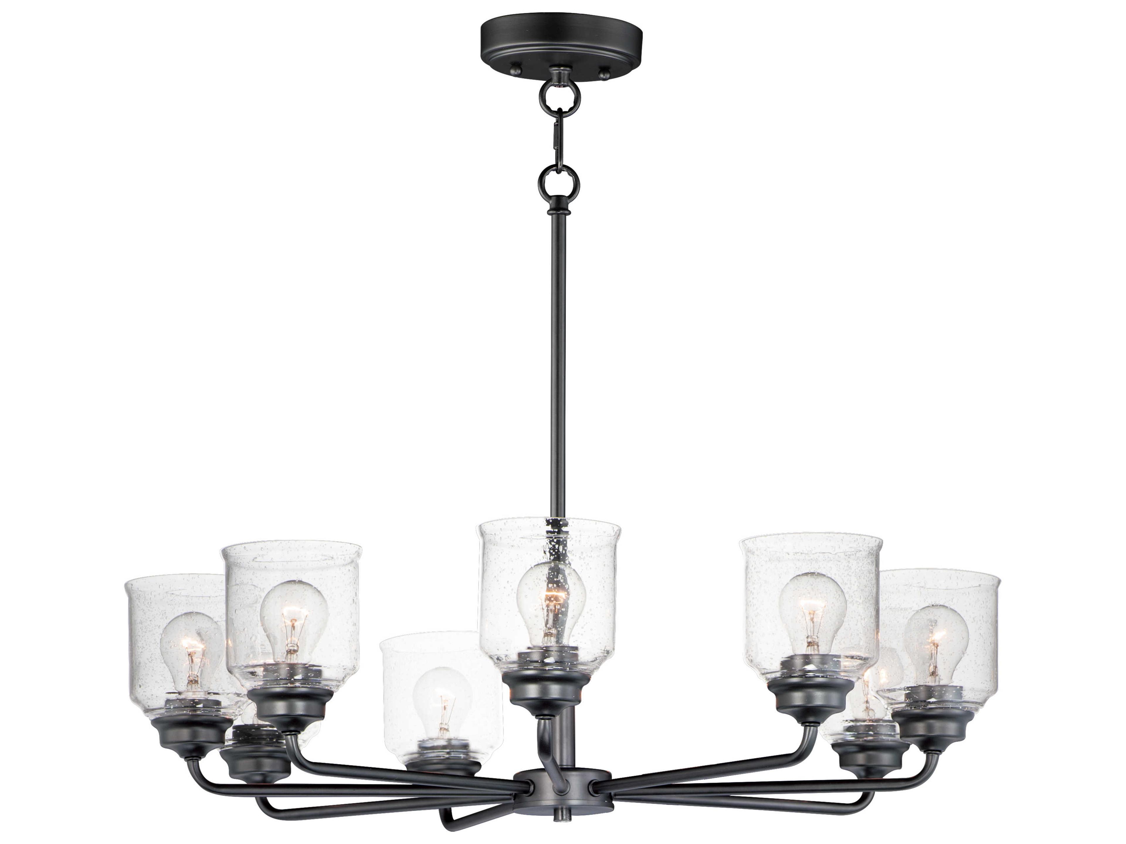 Maxim Lighting Acadia 8-Light Black Glass Bell Chandelier