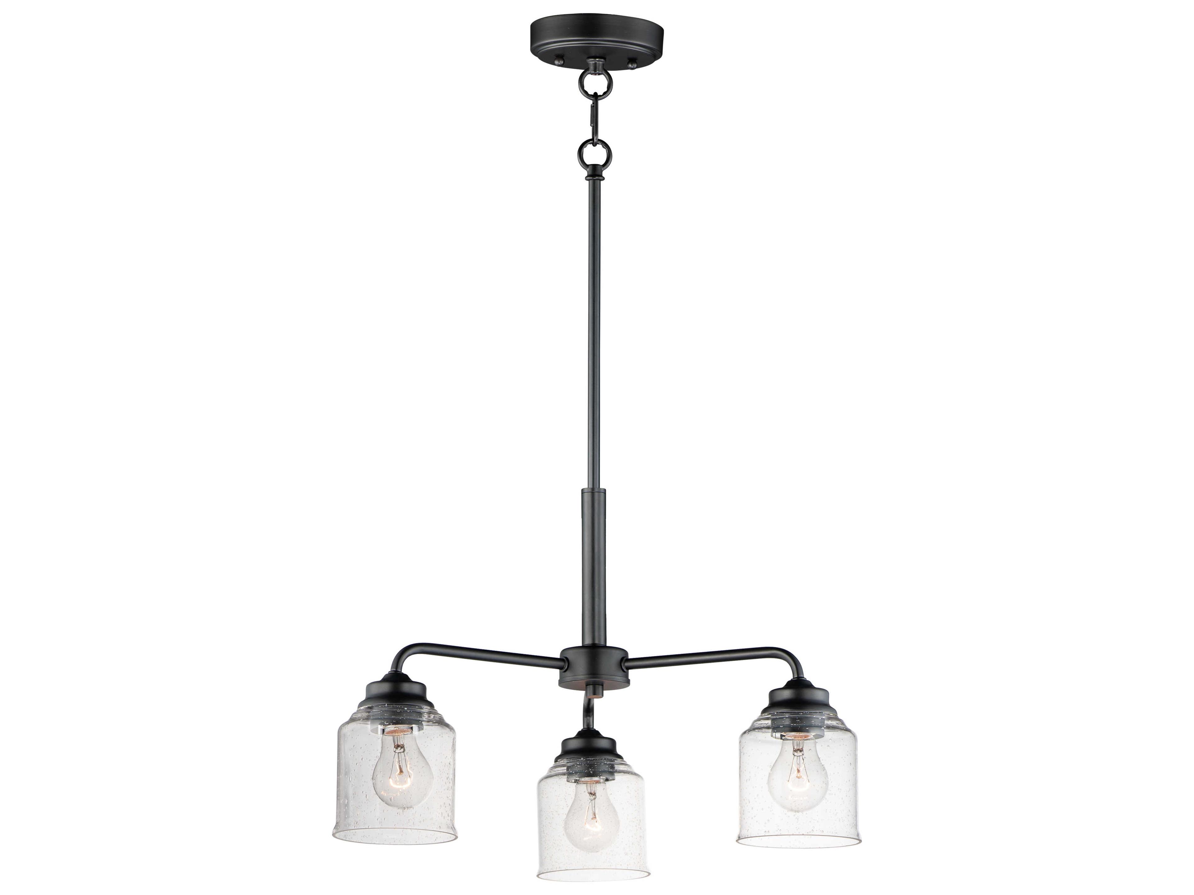 Maxim Lighting Acadia 3-Light Black Glass Bell Chandelier