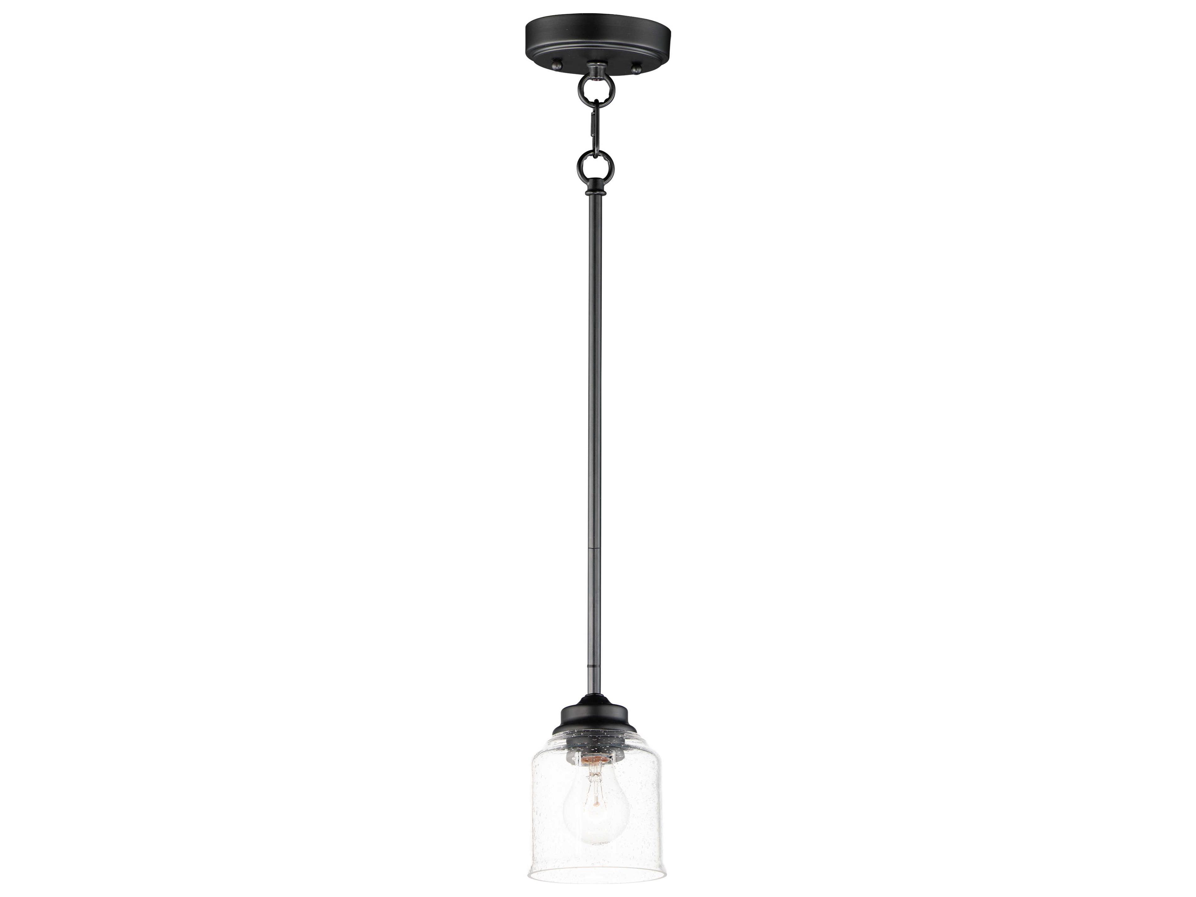 Maxim Lighting Acadia 1-Light Black Glass Bell Mini Pendant