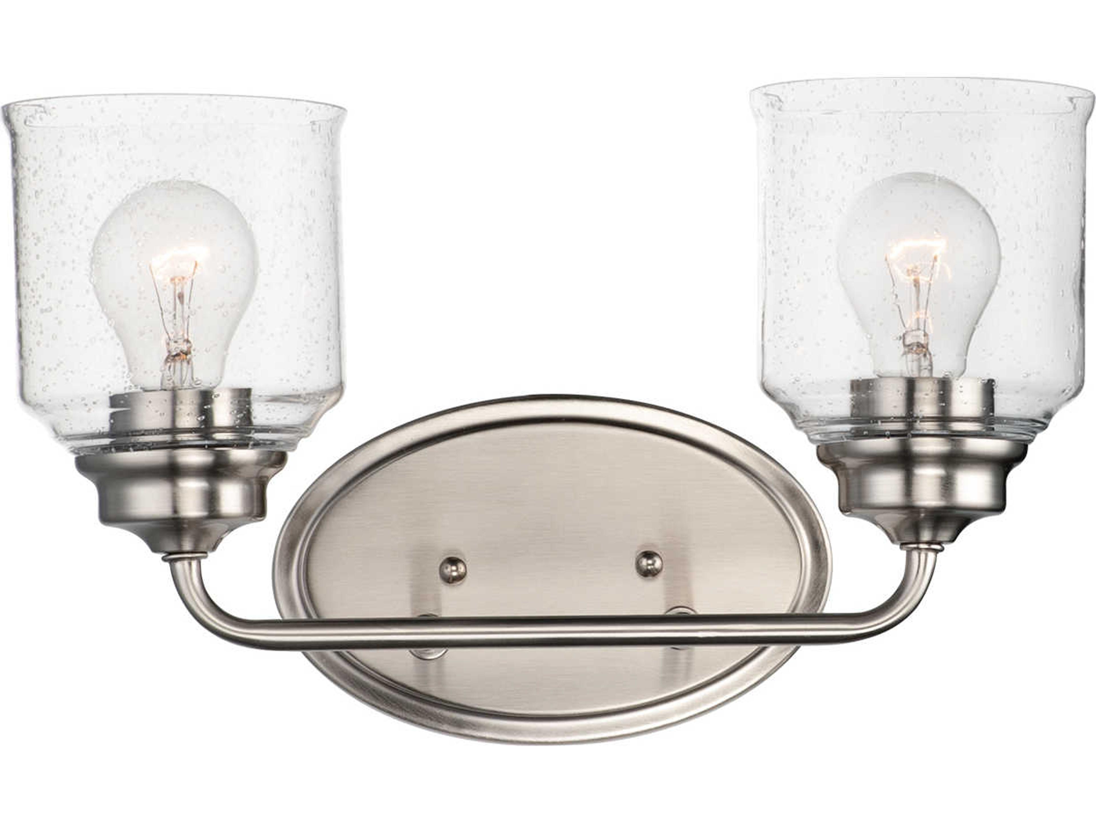 Maxim Lighting Acadia 2-Light Satin Nickel Glass Vanity Light