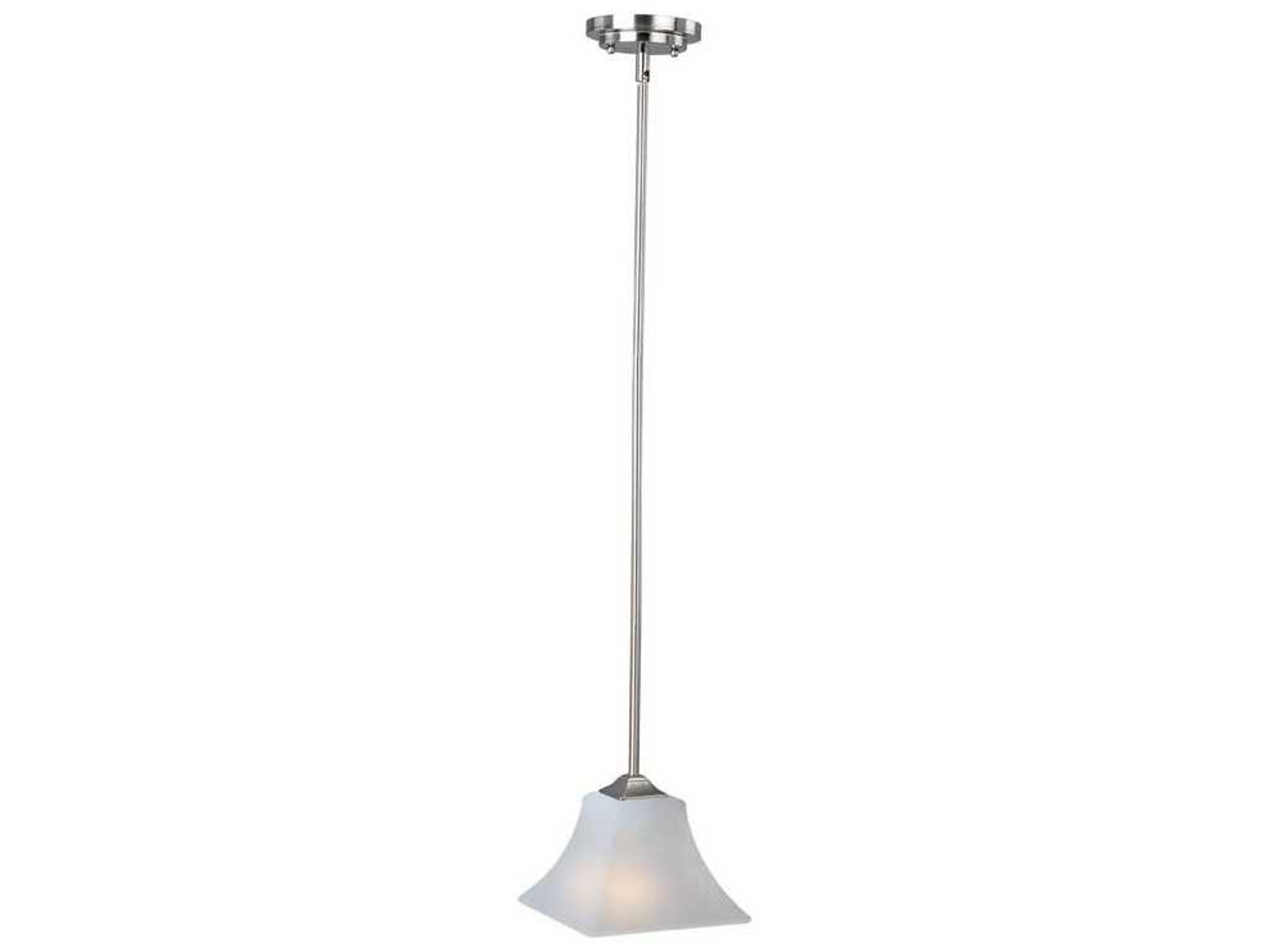 Maxim Lighting Aurora 1-Light Satin Nickel Glass Empire Mini Pendant