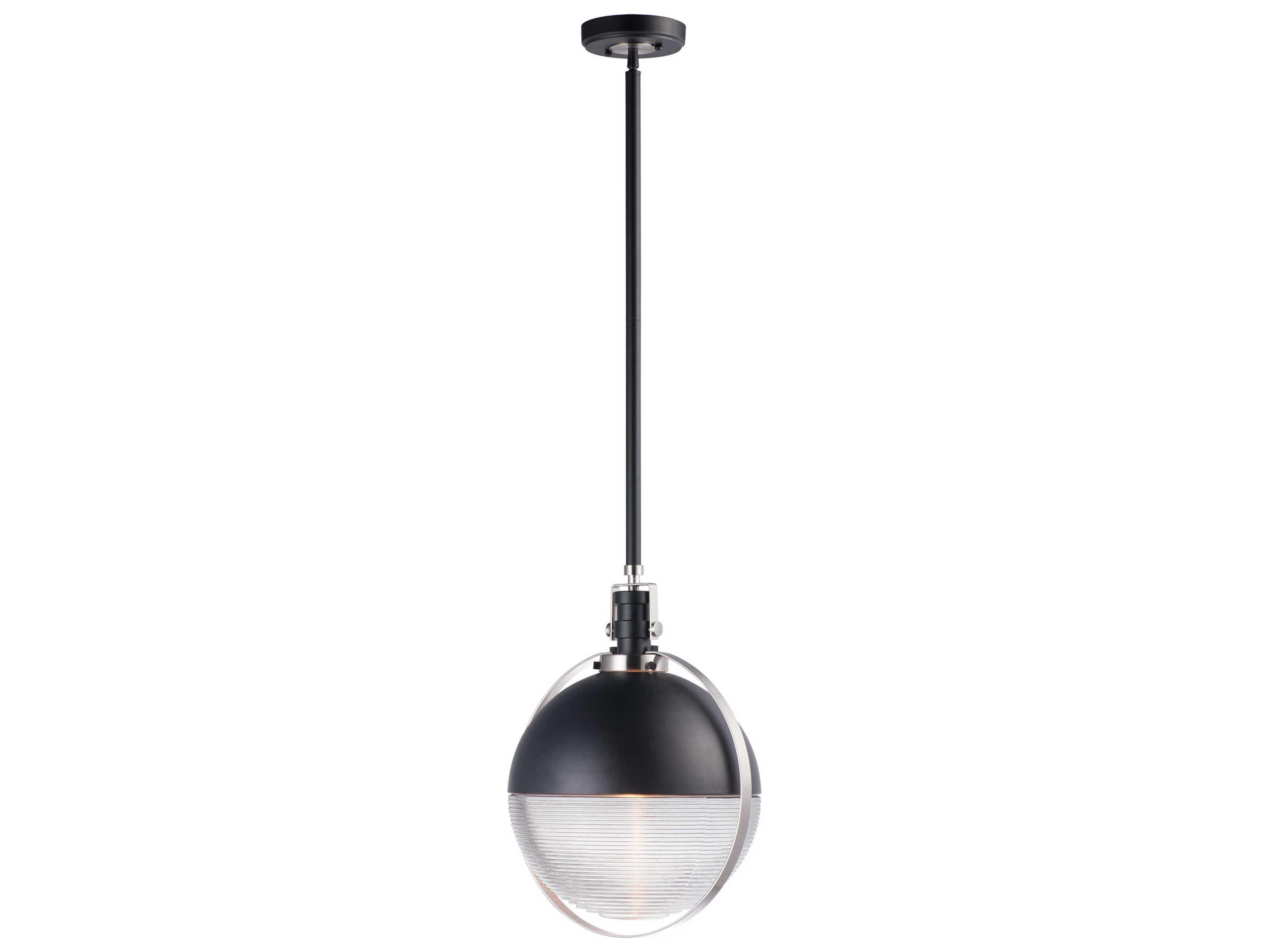Maxim Lighting Axiom 1-Light Black Satin Nickel Glass LED Globe Pendant
