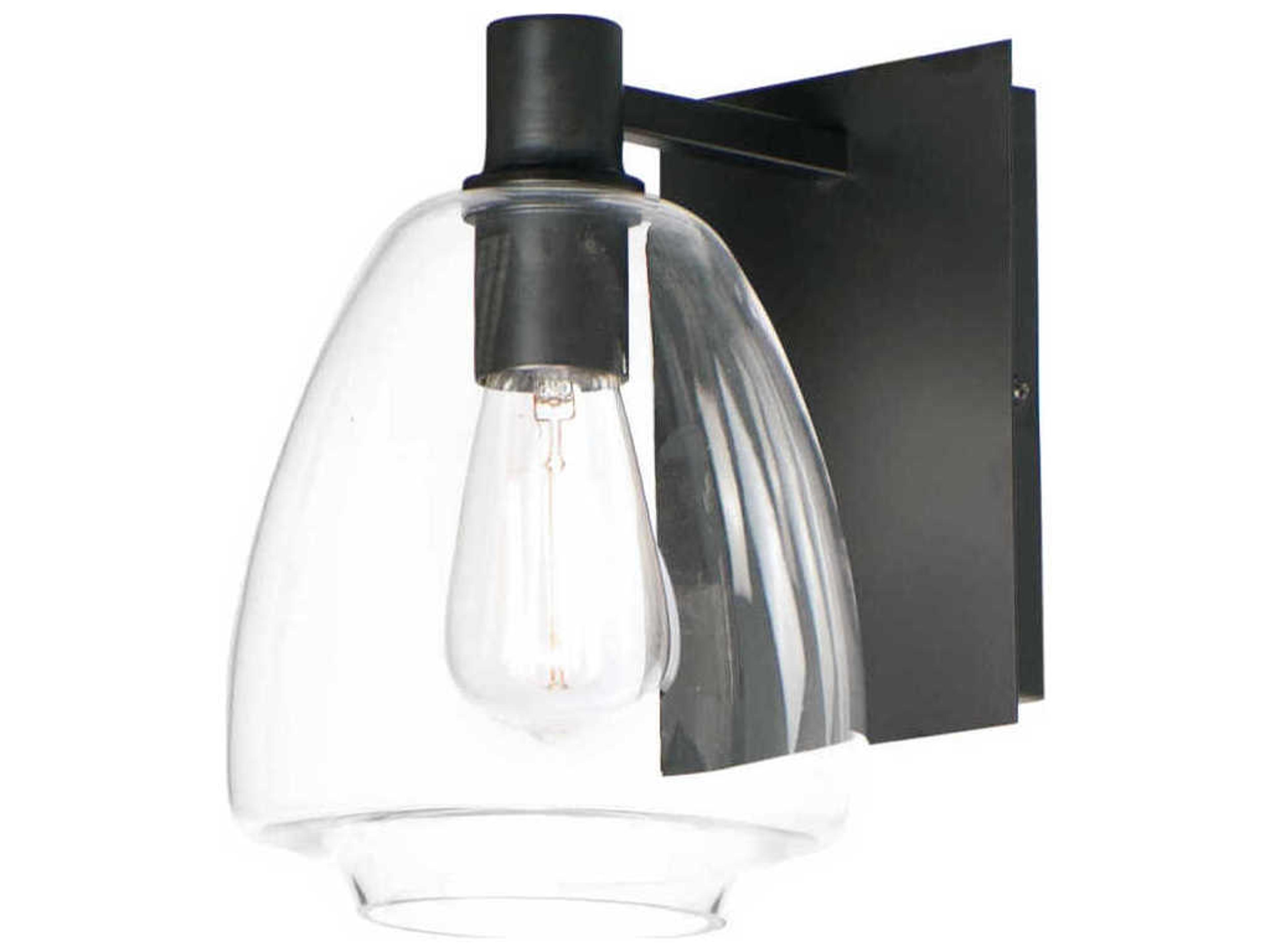 Maxim Lighting Babylon 1-Light Black Glass Wall Sconce