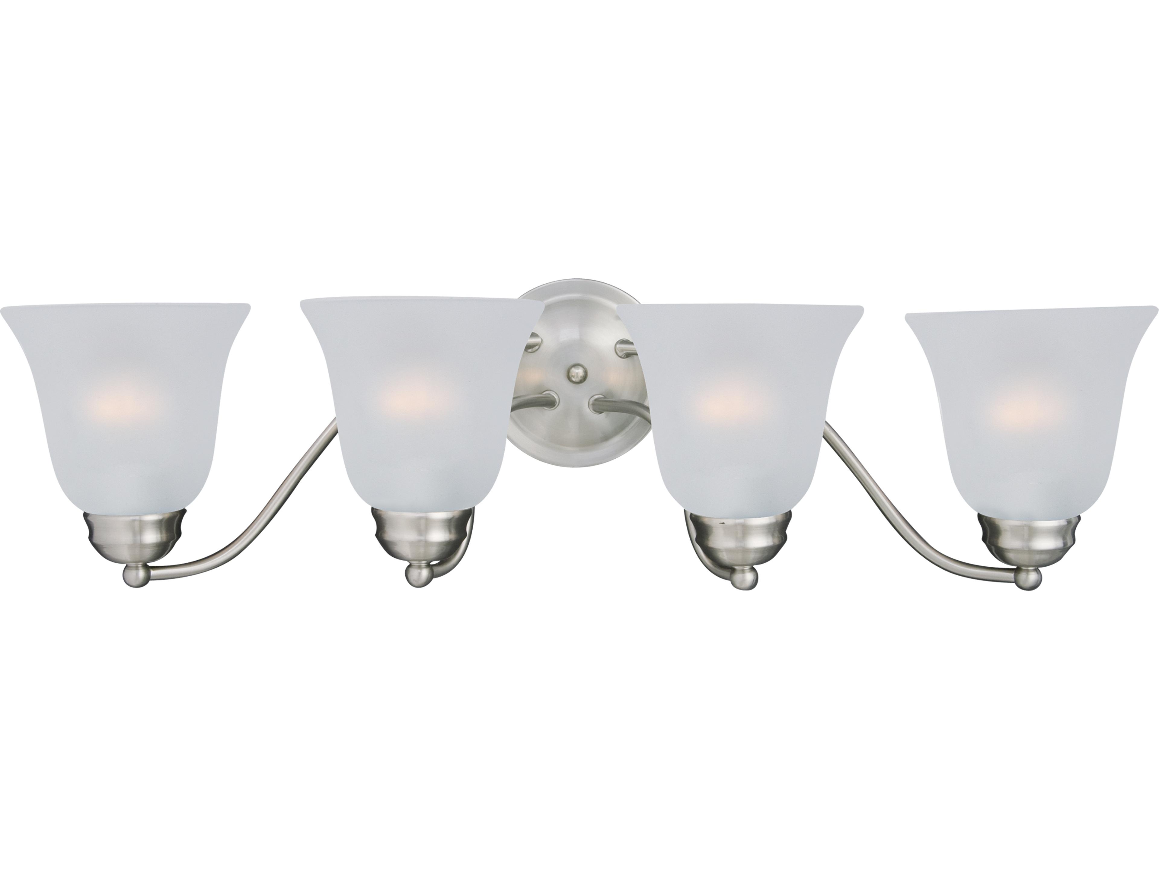 Maxim Lighting Basix 4-Light Satin Nickel Glass Vanity Light
