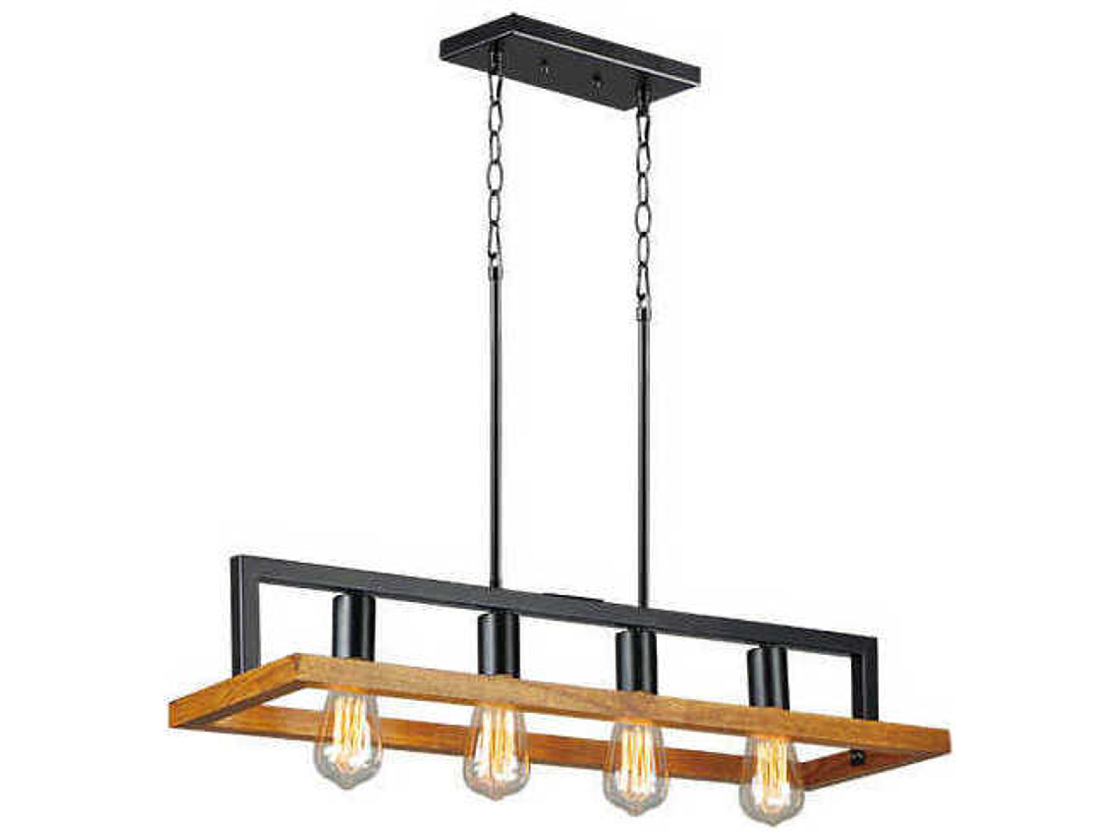 Maxim Lighting Black Forest 4-Light Ashbury Wood Island Pendant